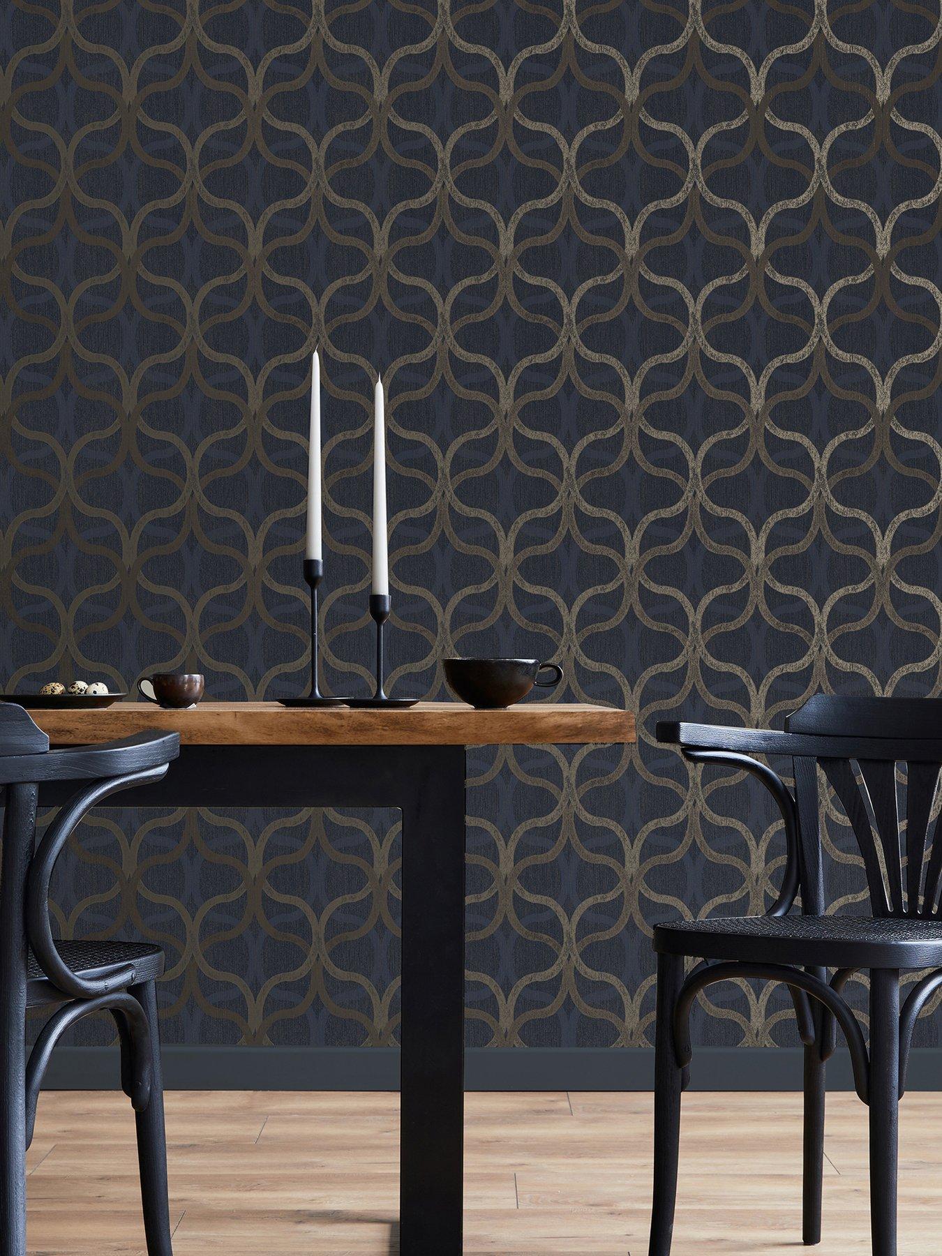 undefined Refine Geo Wallpaper in Navy