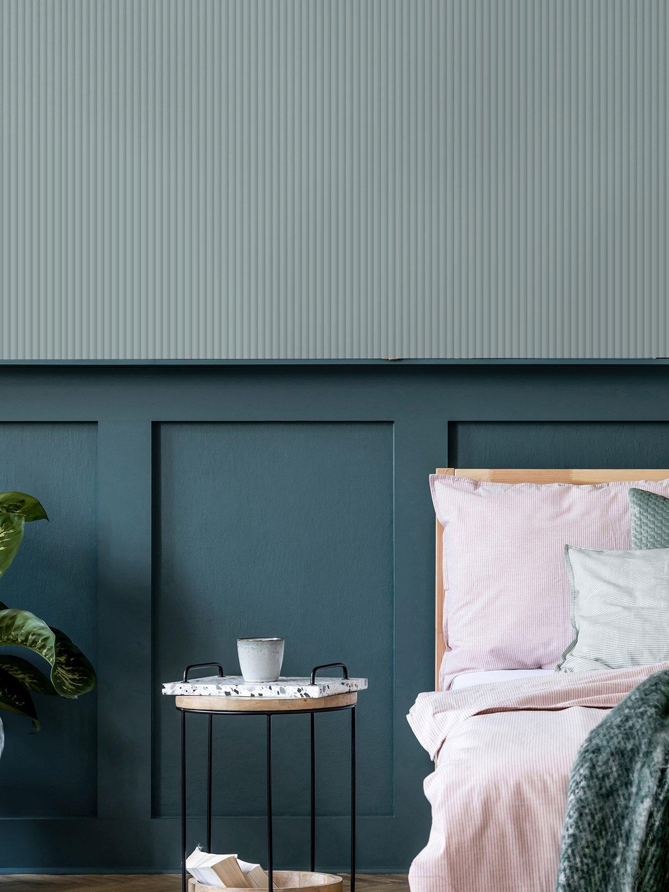 undefined Tactile Pinstripe Wallpaper - Duck Egg