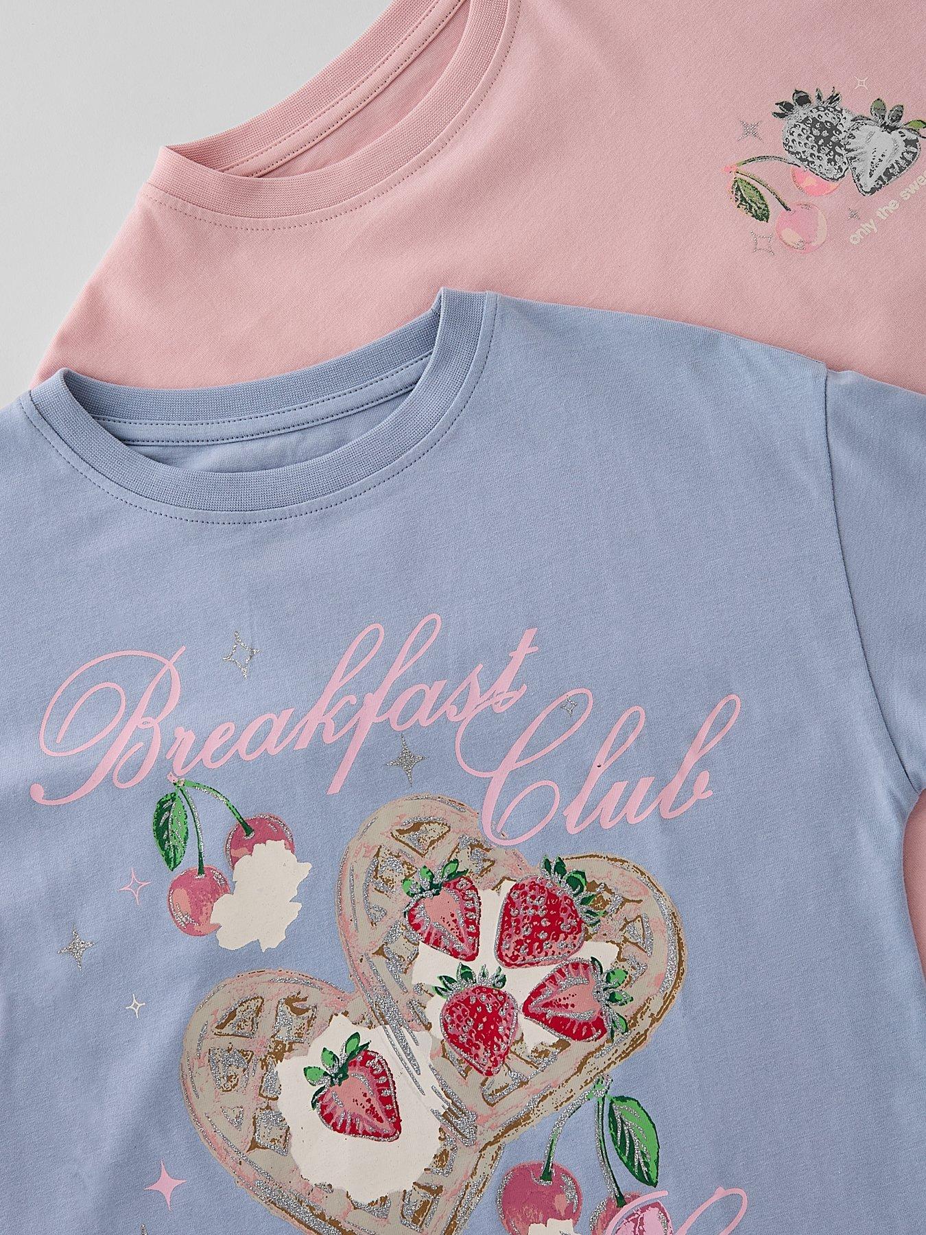 Image 4 of 5 of The Very Collection Girls Breakfast Club Graphic Print Long Sleeve T-shirts - Multi