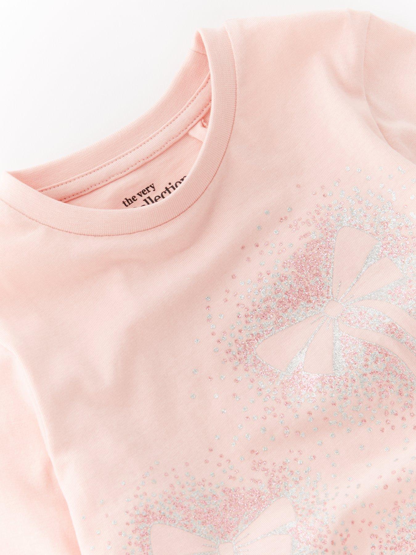 BNY Corner Toddler Girl's Long Sleeve Bow Cotton T-Shirt - Casual Top For Play & School