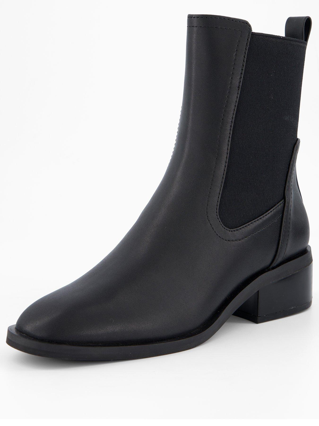 The Very Collection Flat Round Toe Flat Chelsea Ankle Boots - Black | Very