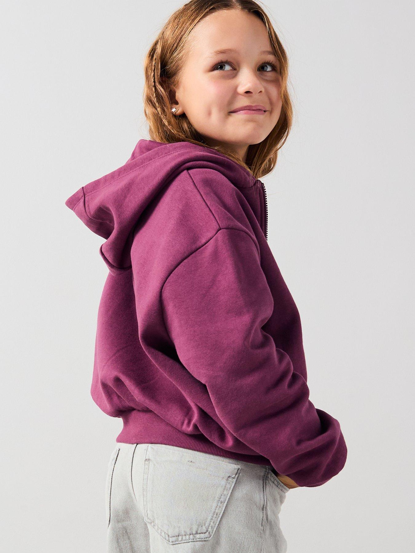 Image 2 of 5 of The Very Collection Girls Zip Up Hoodie - Burgundy/Red