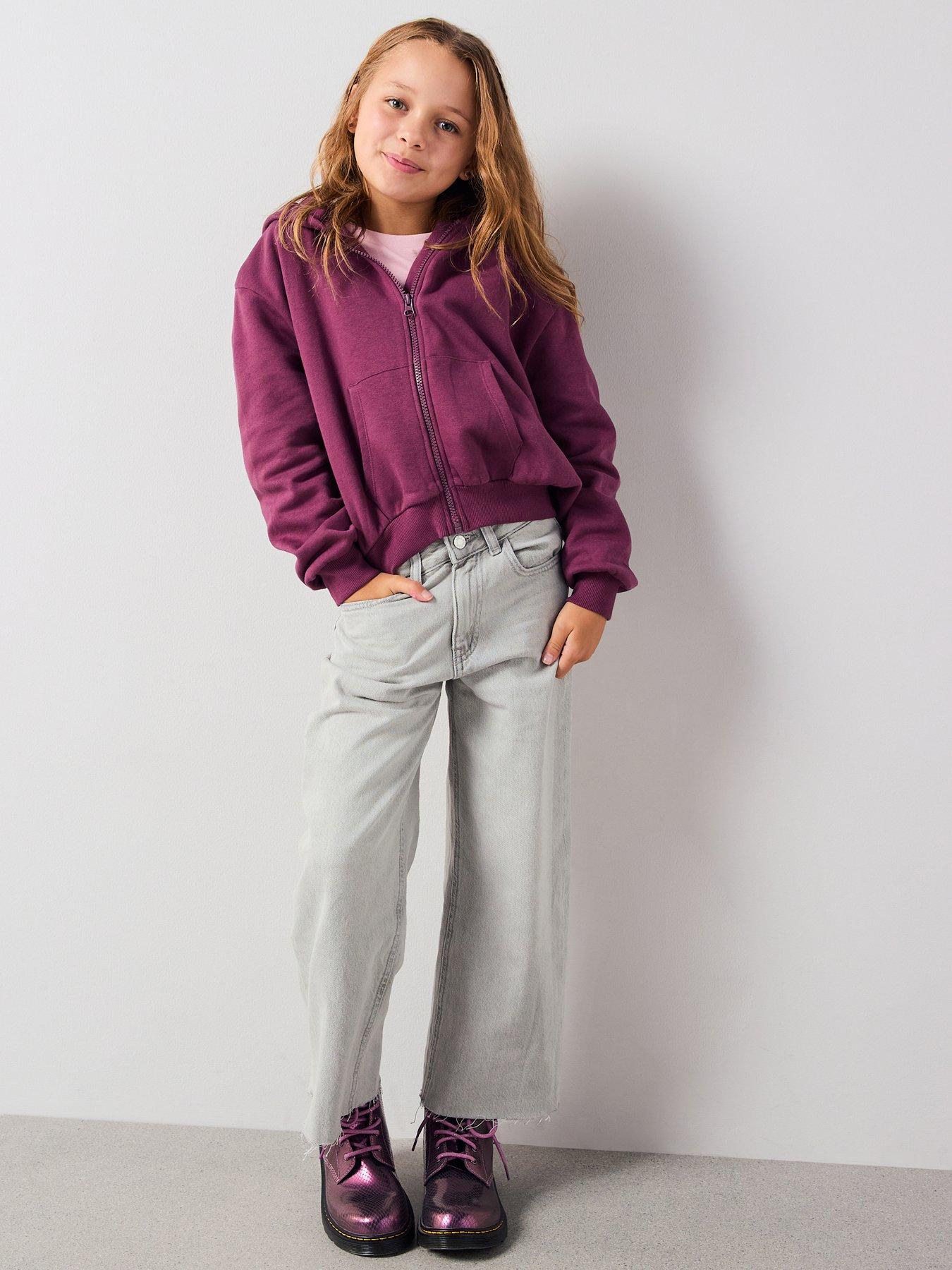 Image 5 of 5 of The Very Collection Girls Zip Up Hoodie - Burgundy/Red