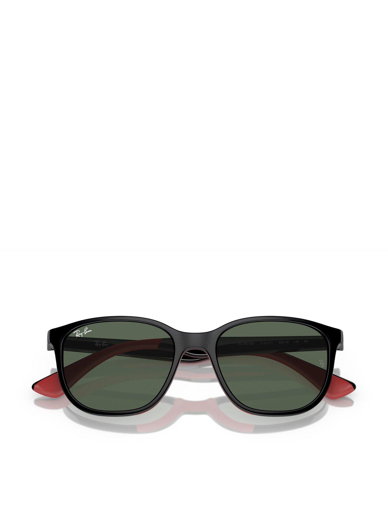 Ray-Ban Kids Unisex Square Sunglasses - Black / Red