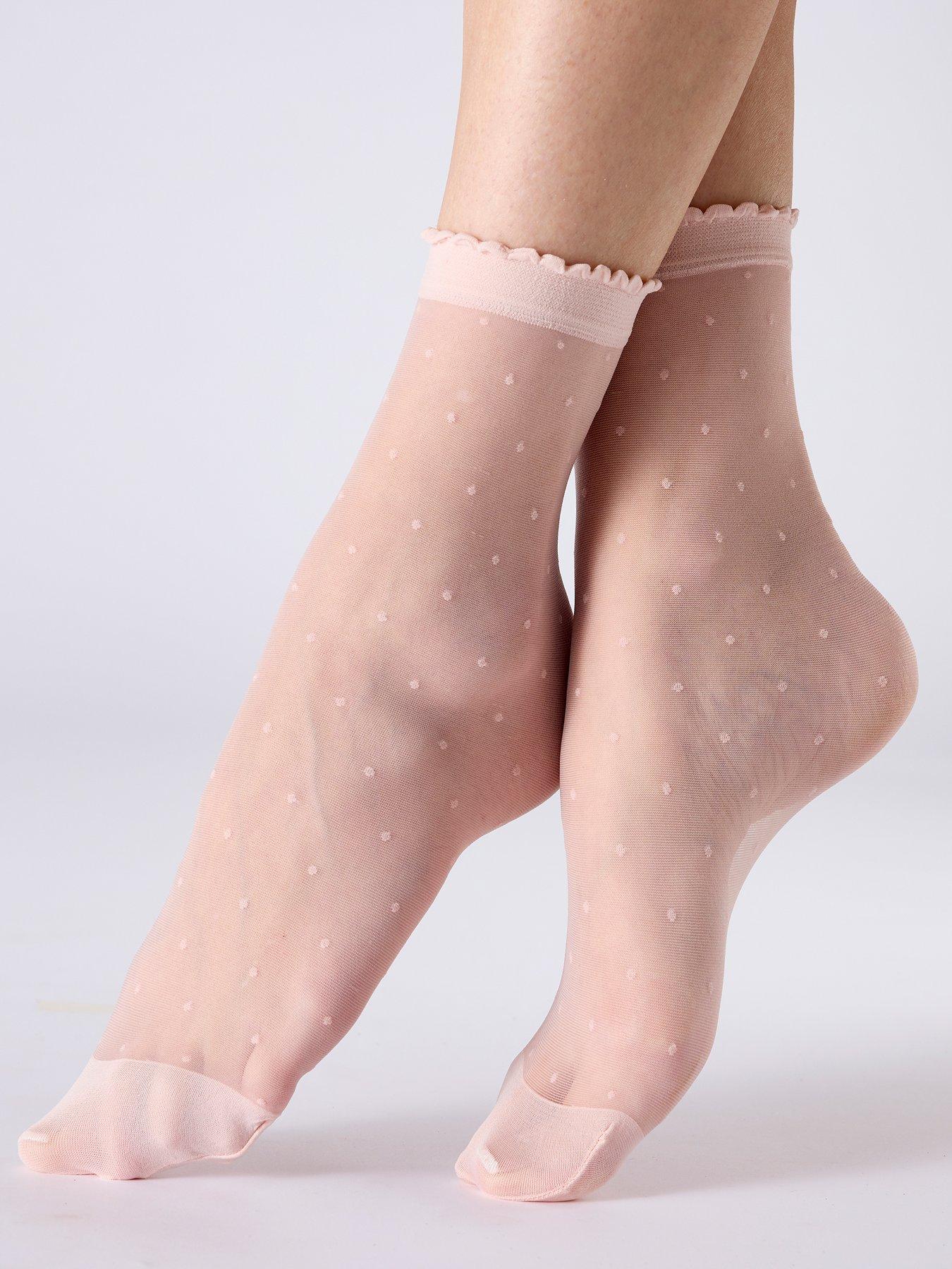 undefined Pretty Polly Sheer Spot Sheer Socks - Pink