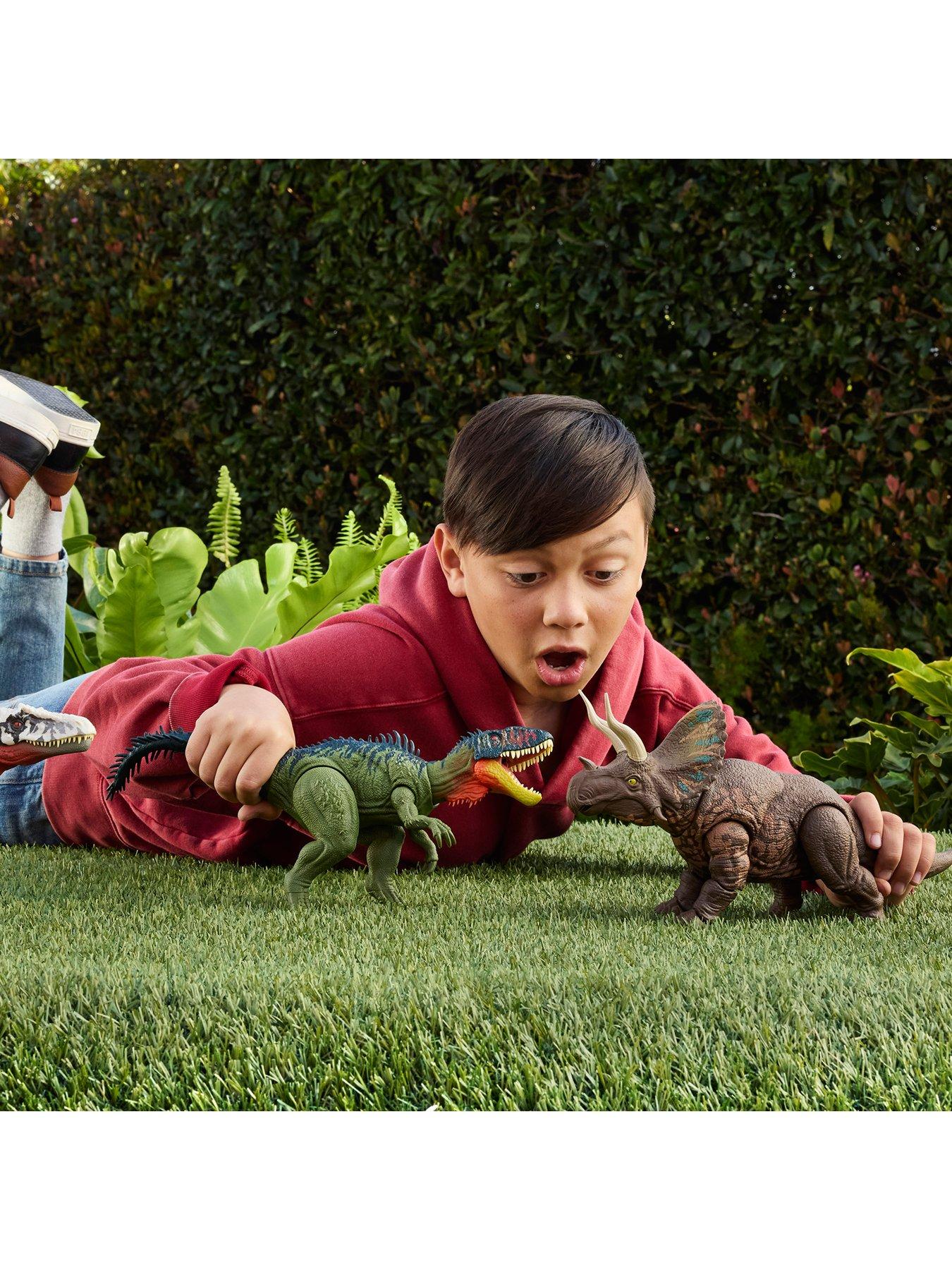 Image 2 of 8 of JURASSIC WORLD Rebirth Gigantic Thrashers Eotriceratops Dinosaur Figure Toy