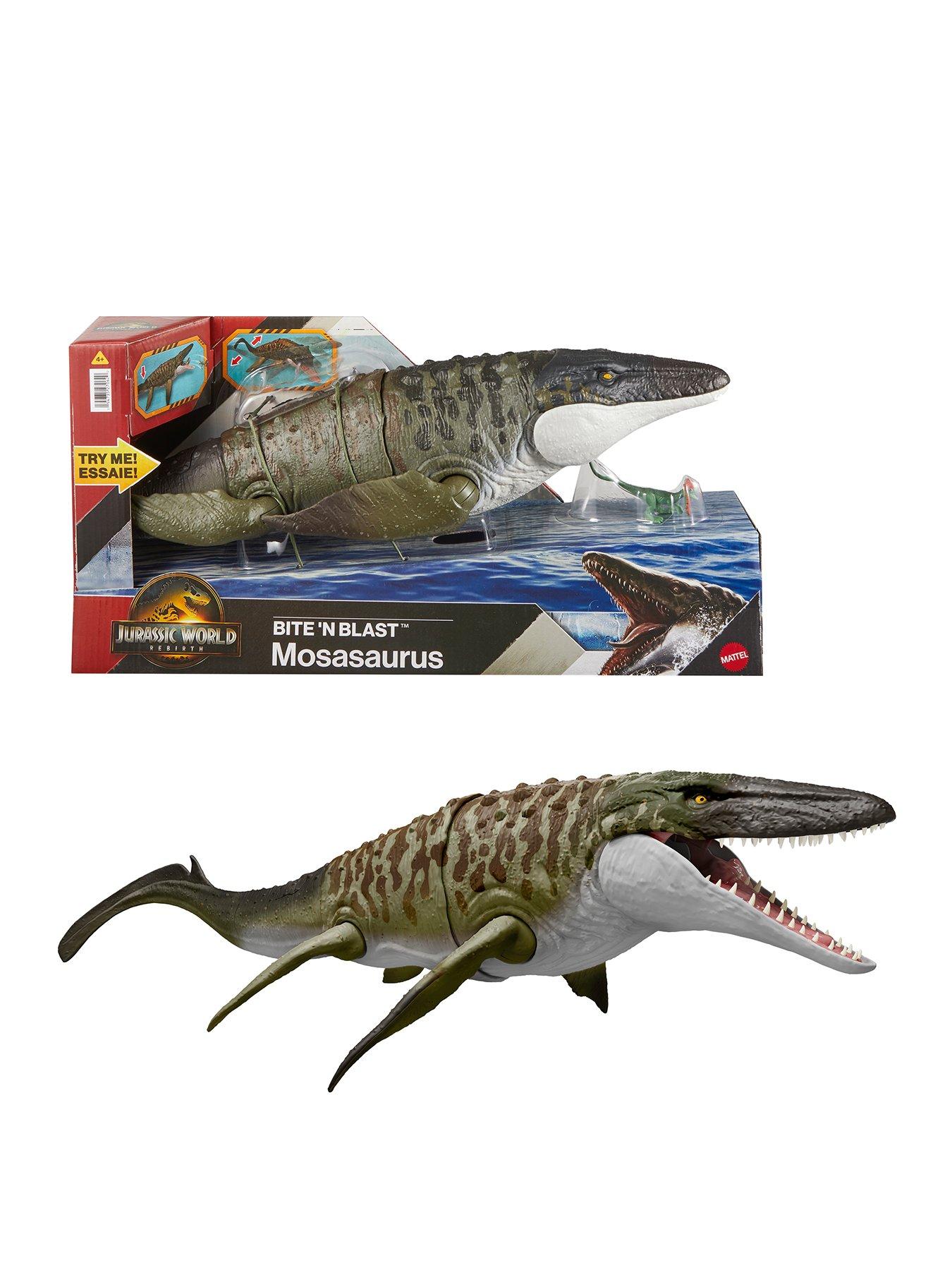 undefined Rebirth Bite 'N Blast Mosasaurus Action Figure and Mini Dilophosaurus