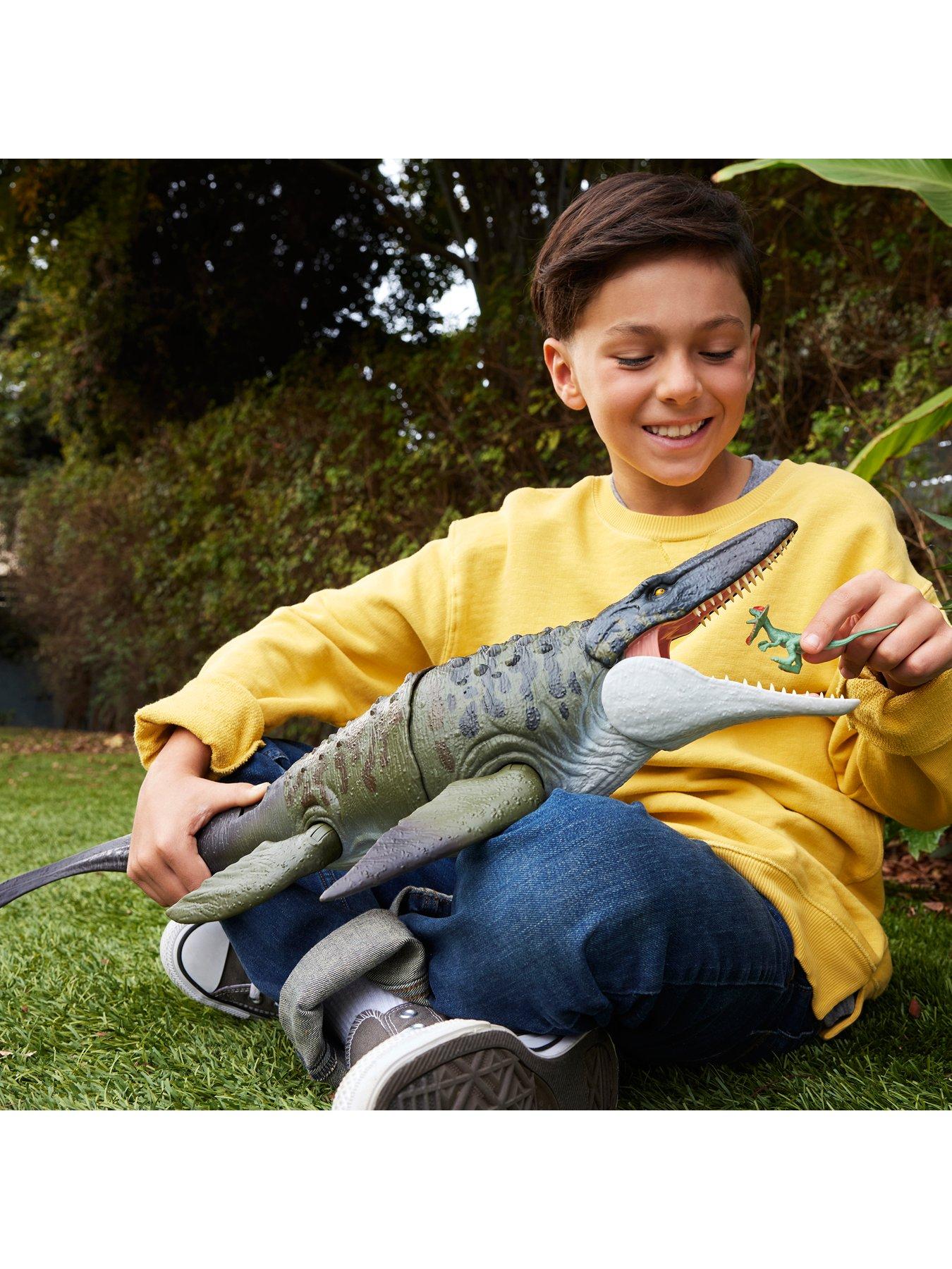 Image 2 of 8 of JURASSIC WORLD Rebirth Bite 'N Blast Mosasaurus Action Figure and Mini Dilophosaurus