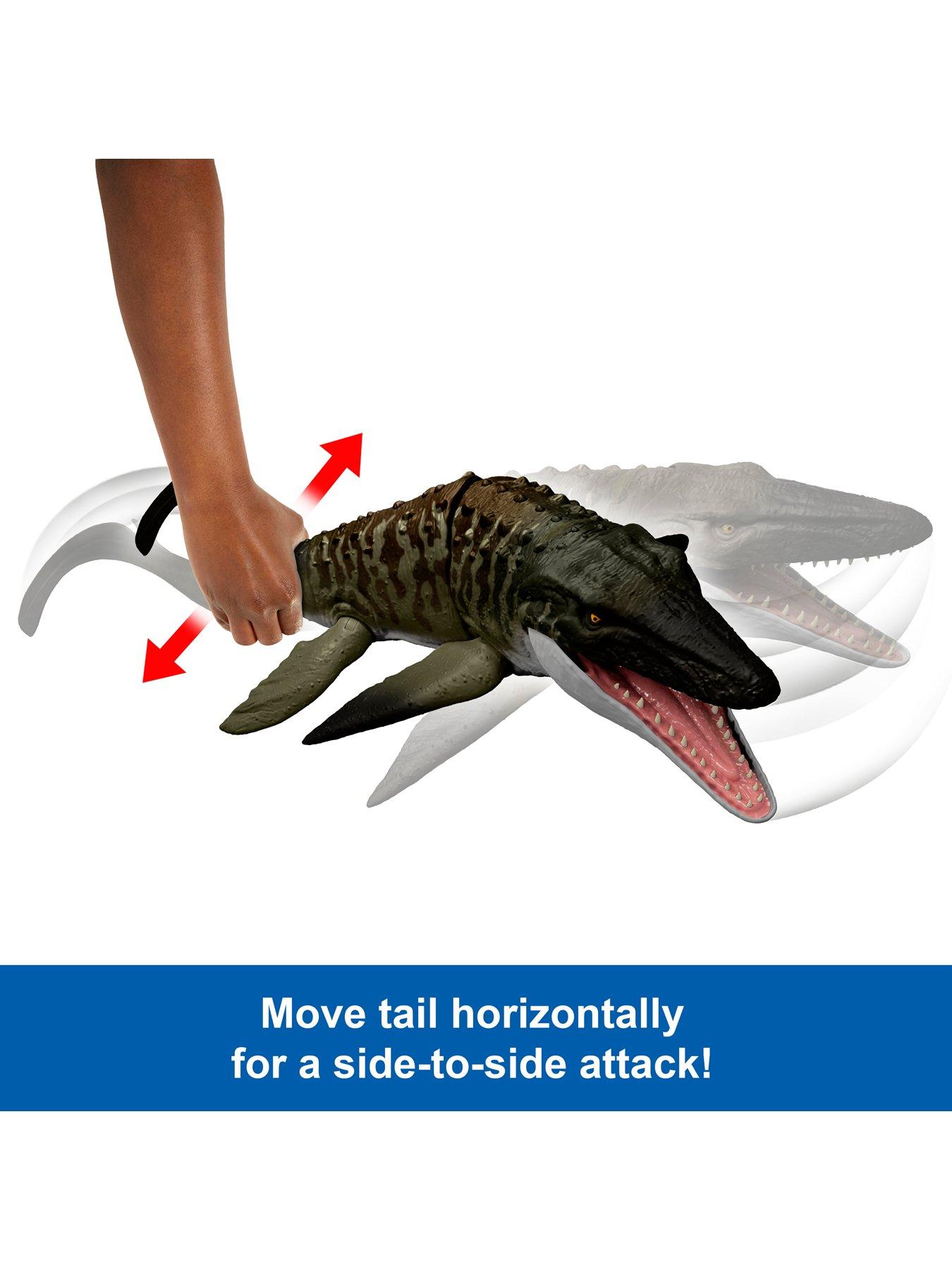 Image 3 of 8 of JURASSIC WORLD Rebirth Bite 'N Blast Mosasaurus Action Figure and Mini Dilophosaurus