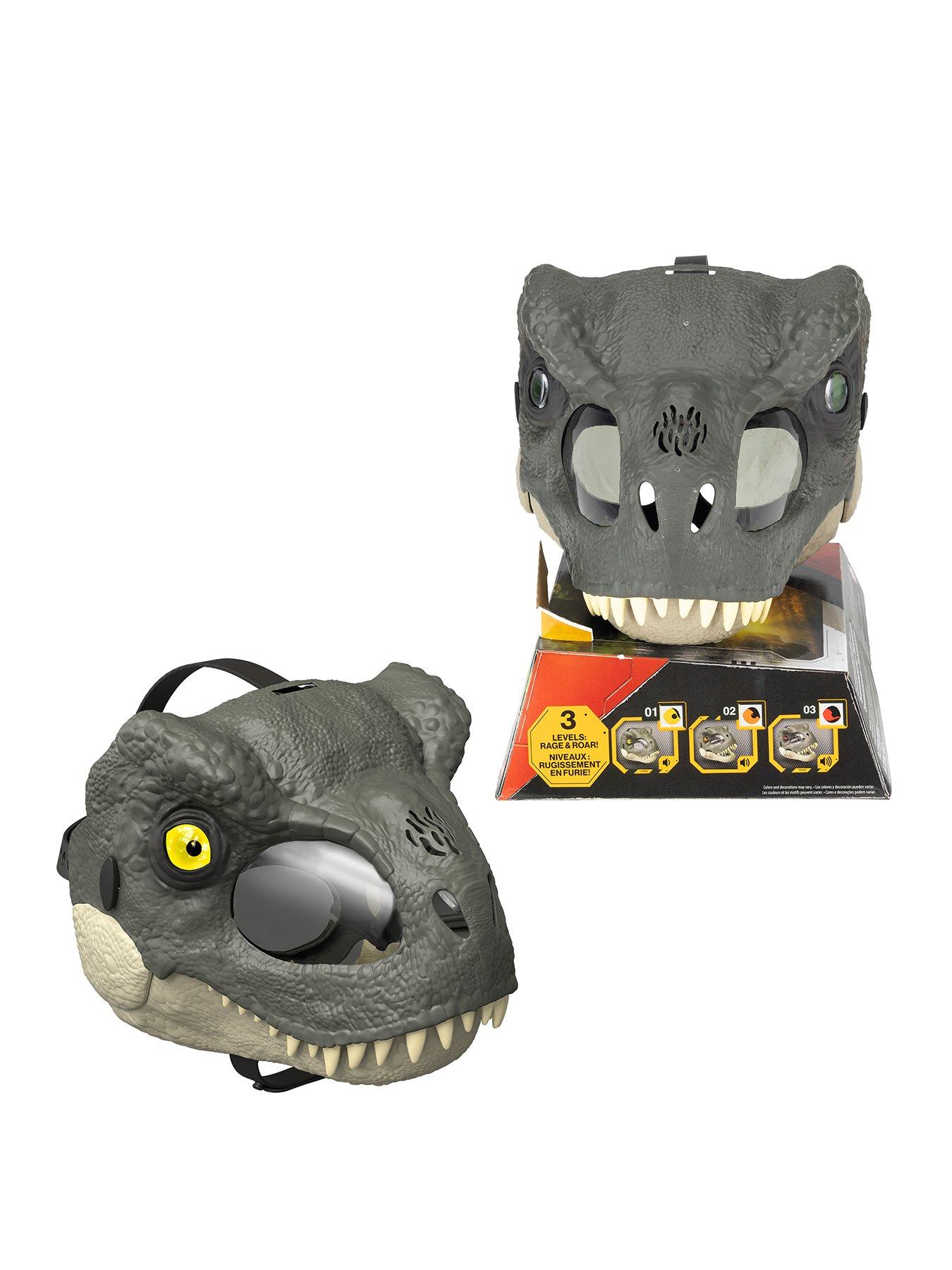 Image 1 of 8 of JURASSIC WORLD Rebirth T-Rex Rage N Roar Mask with LED Light Up Eyes Feature