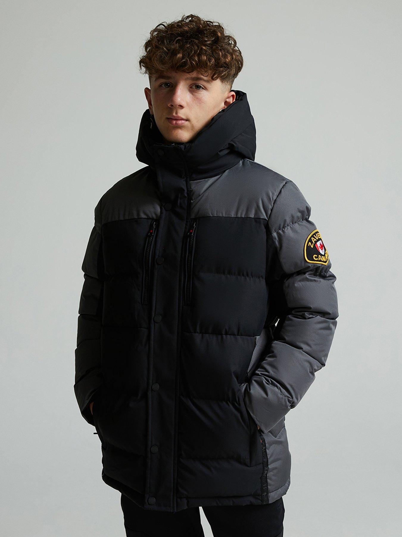Zavetti Canada Junior Boys Raffino Colourblock Puffer Jacket - Black / Grey