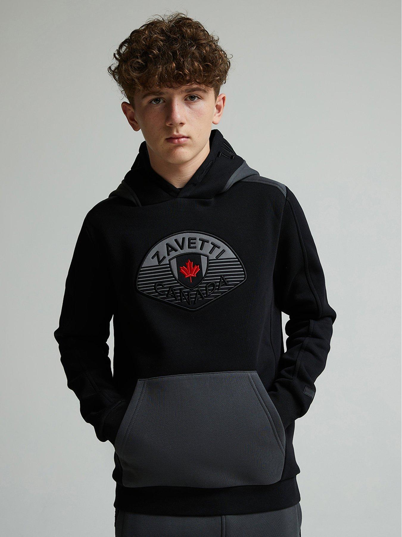 undefined Junior Boys Botticini Two Tone Hoodie - Black