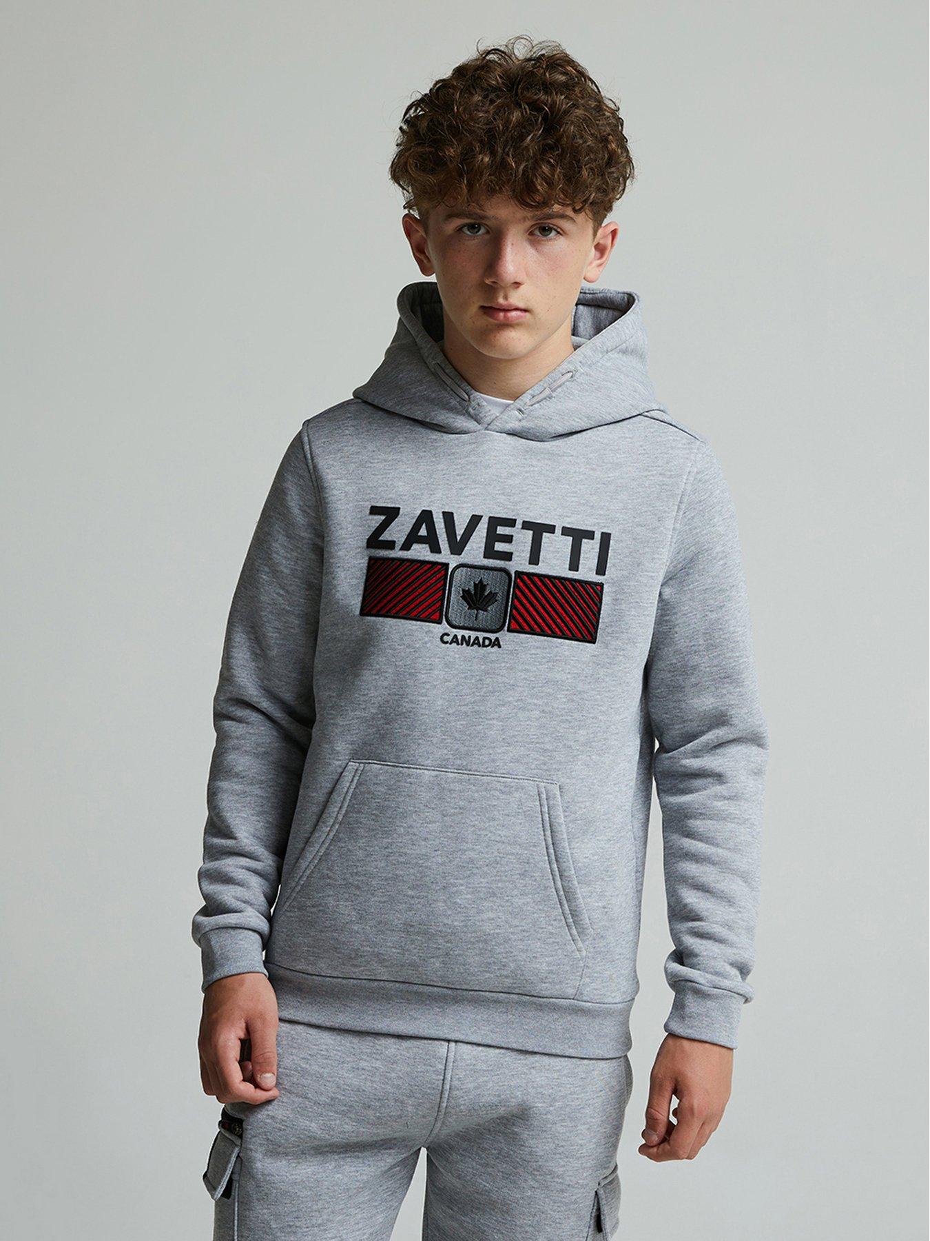 Zavetti Canada Junior Boys Ovello Chevron Hoodie - Grey