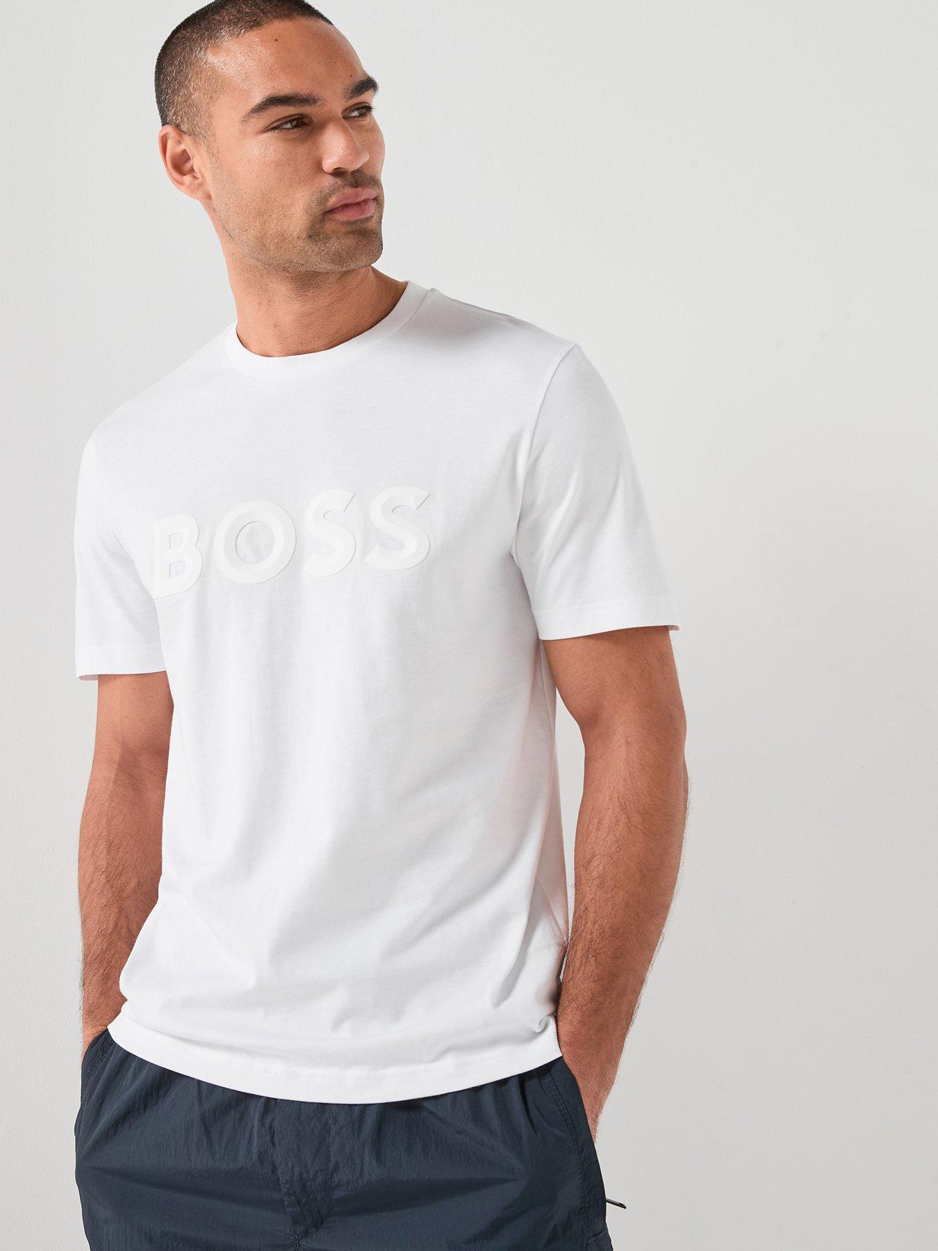 Image 1 of 6 of BOSS Iconic Zone 3D Logo Regular Fit T-Shirt - White