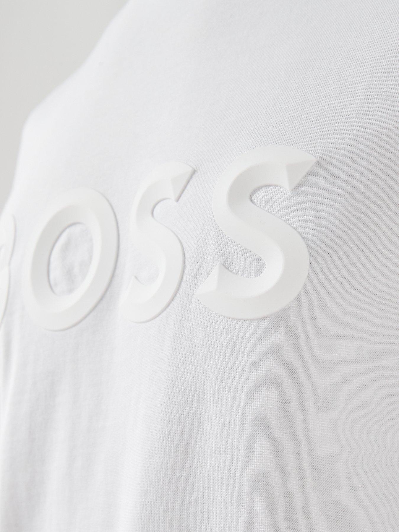 Image 4 of 6 of BOSS Iconic Zone 3D Logo Regular Fit T-Shirt - White