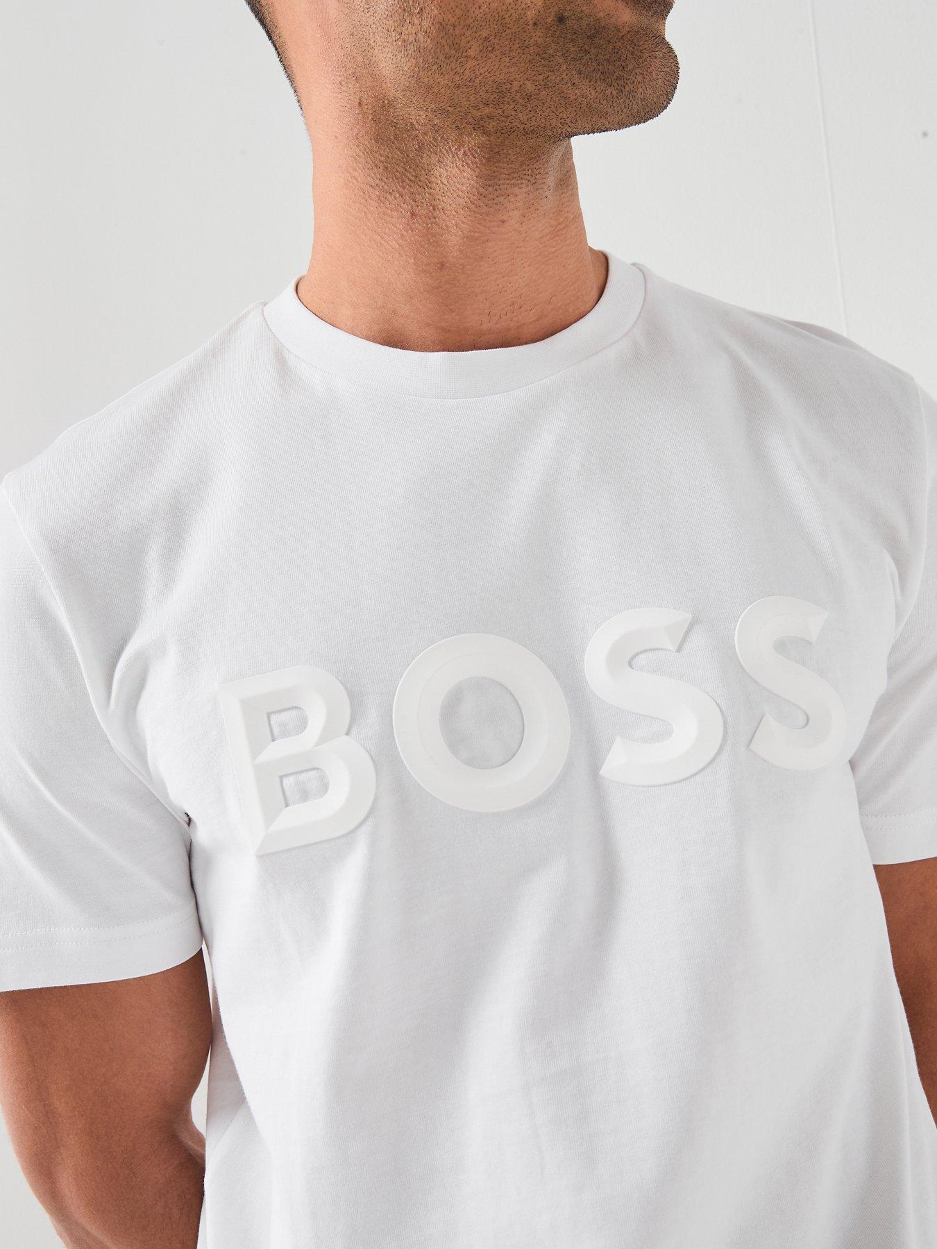 Image 5 of 6 of BOSS Iconic Zone 3D Logo Regular Fit T-Shirt - White