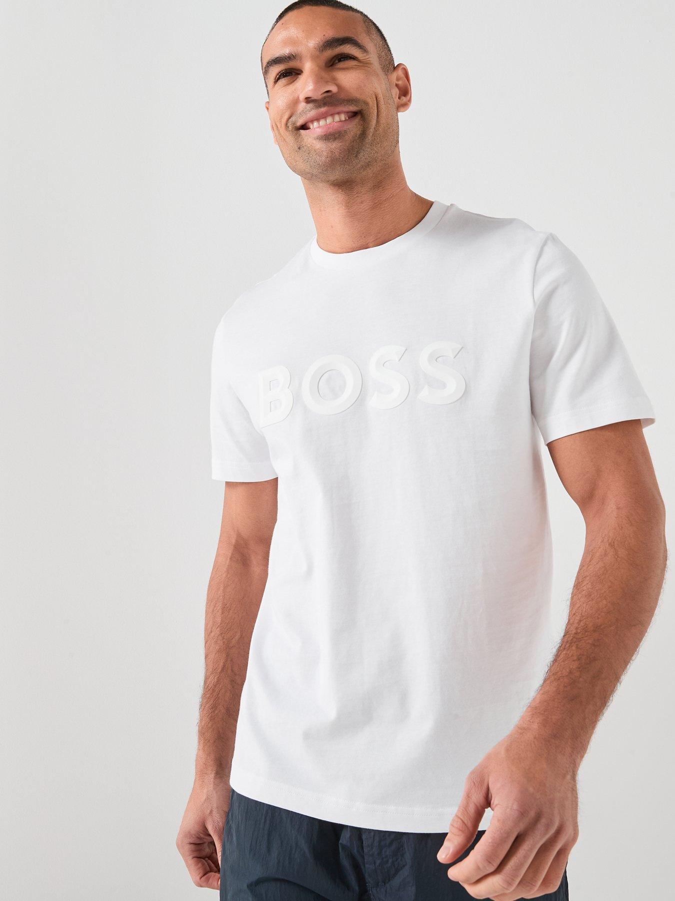 Image 6 of 6 of BOSS Iconic Zone 3D Logo Regular Fit T-Shirt - White