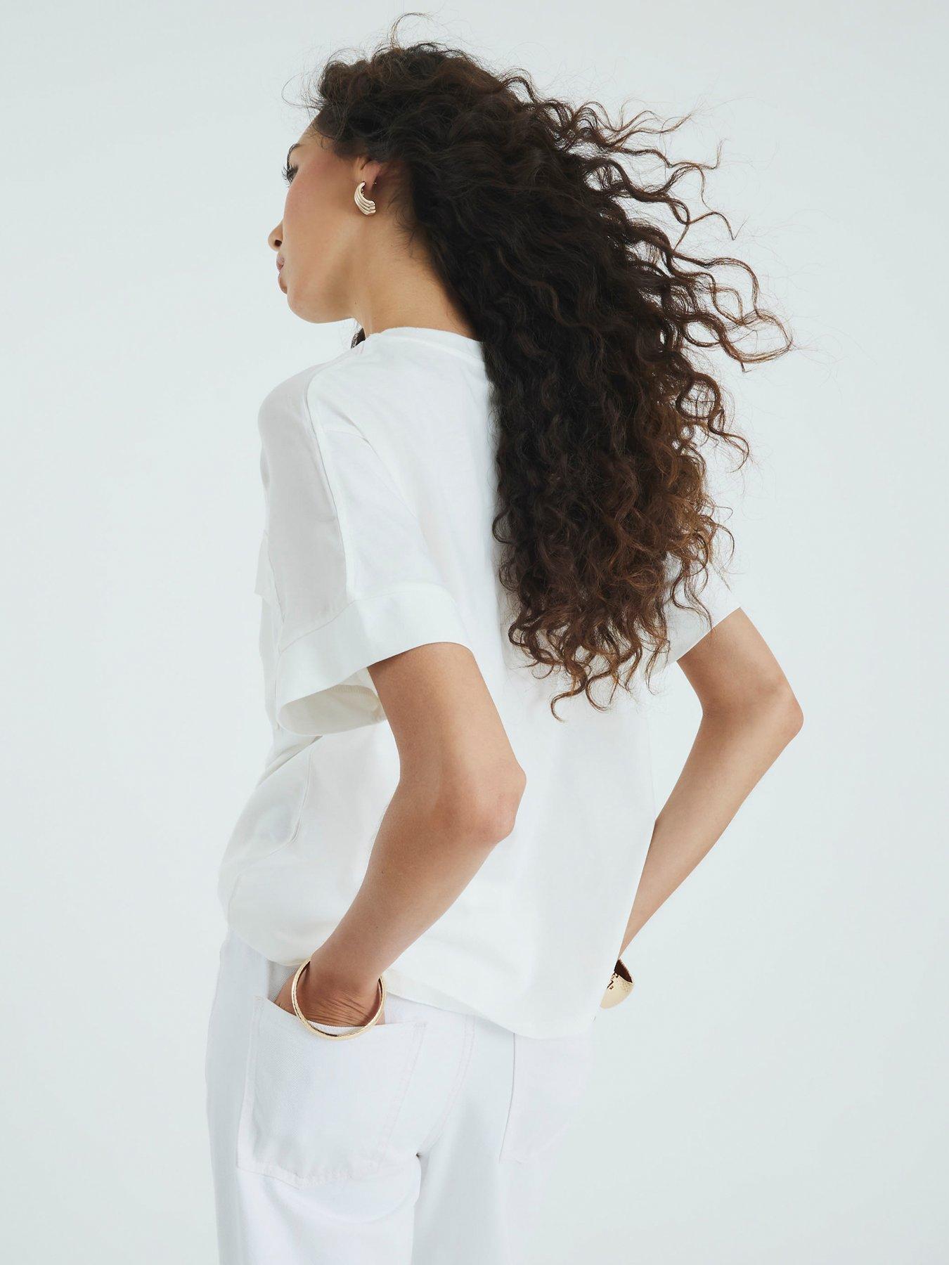 Image 2 of 4 of River Island Short Sleeve Pocket Utility Tee - White