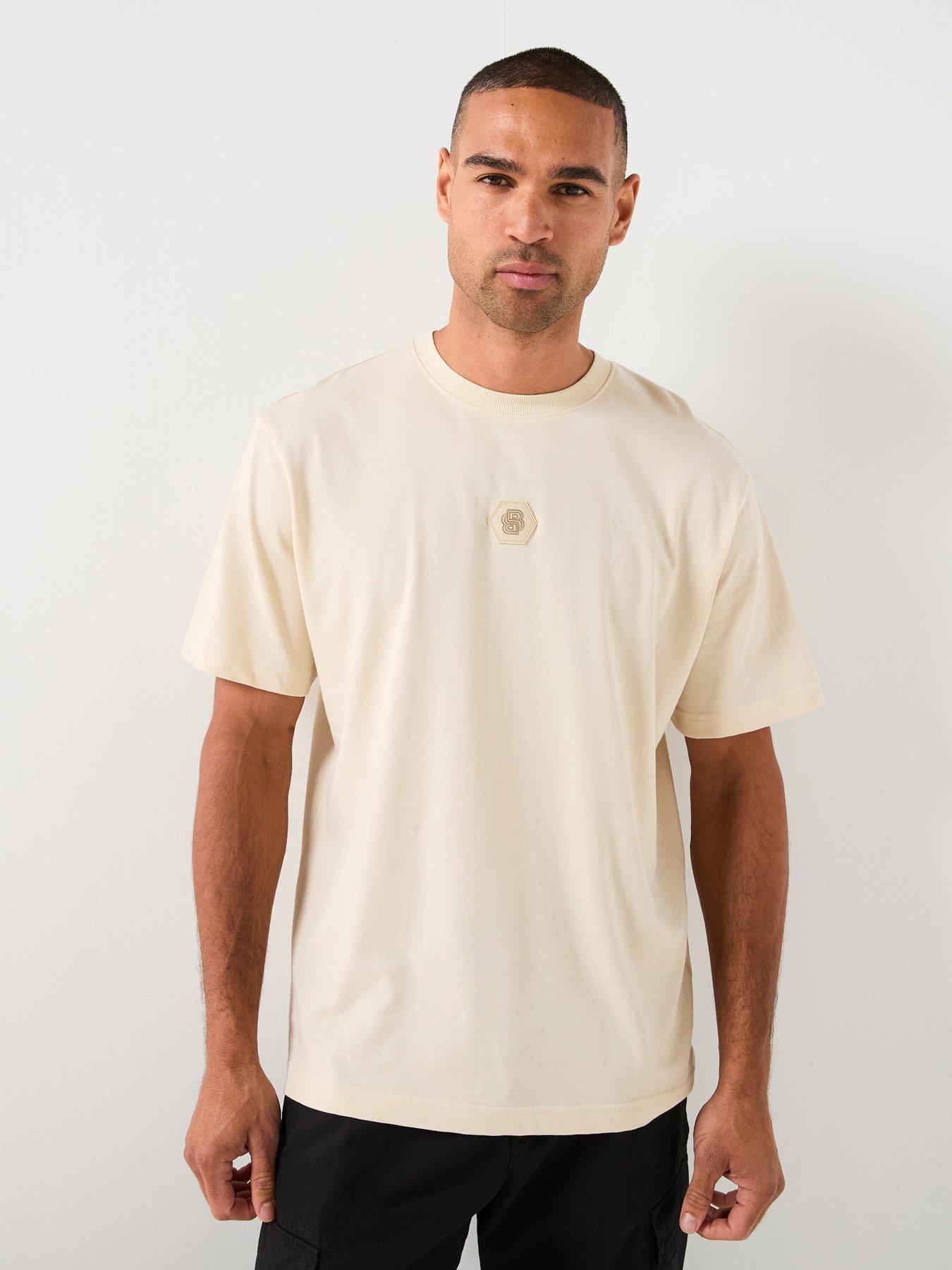 BOSS Tee Future Oversize Fit Bb Emblem T-Shirt - Light Beige