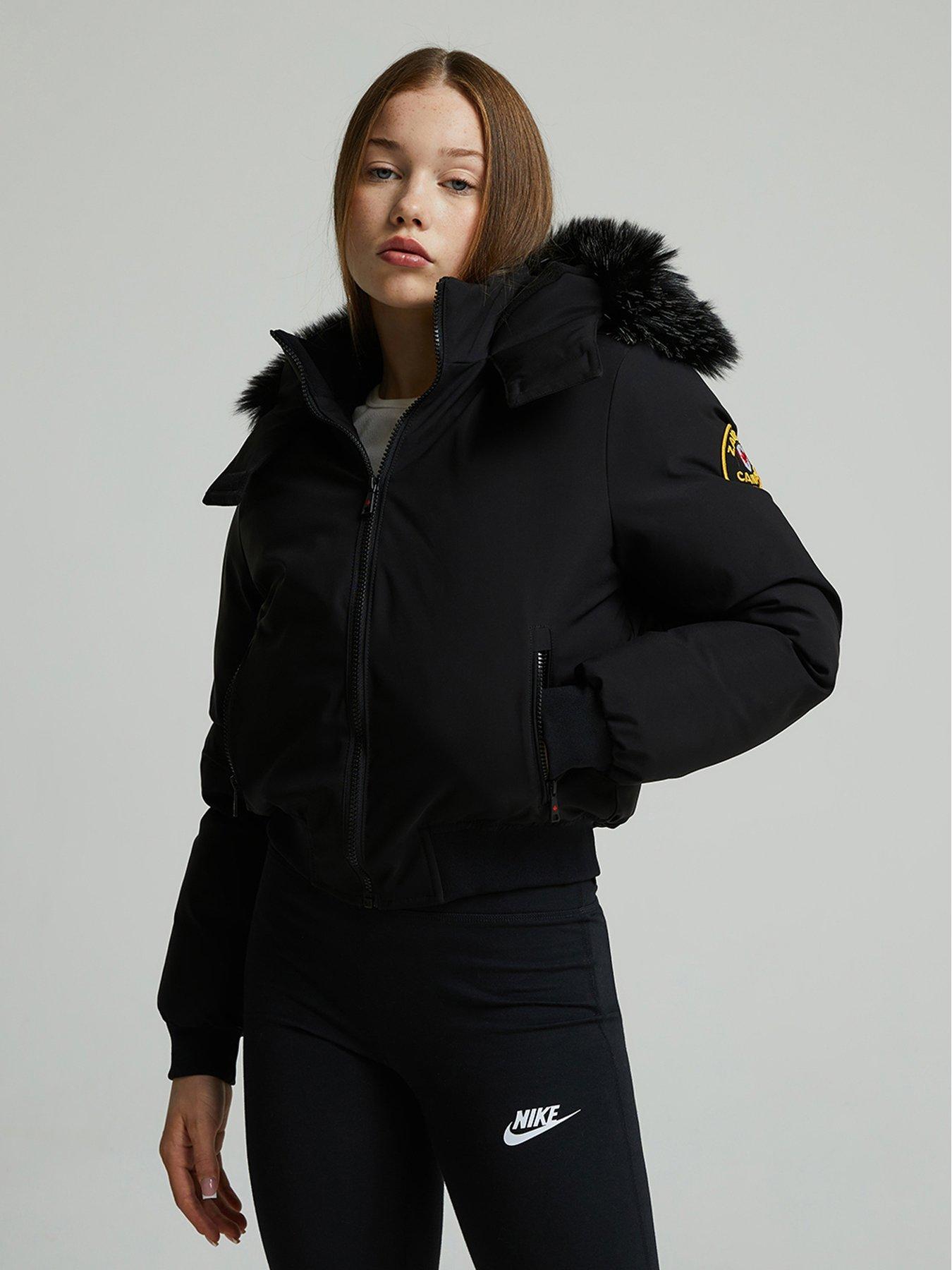 undefined Older Girls Arabella Puffer Bomber Jacket - Black