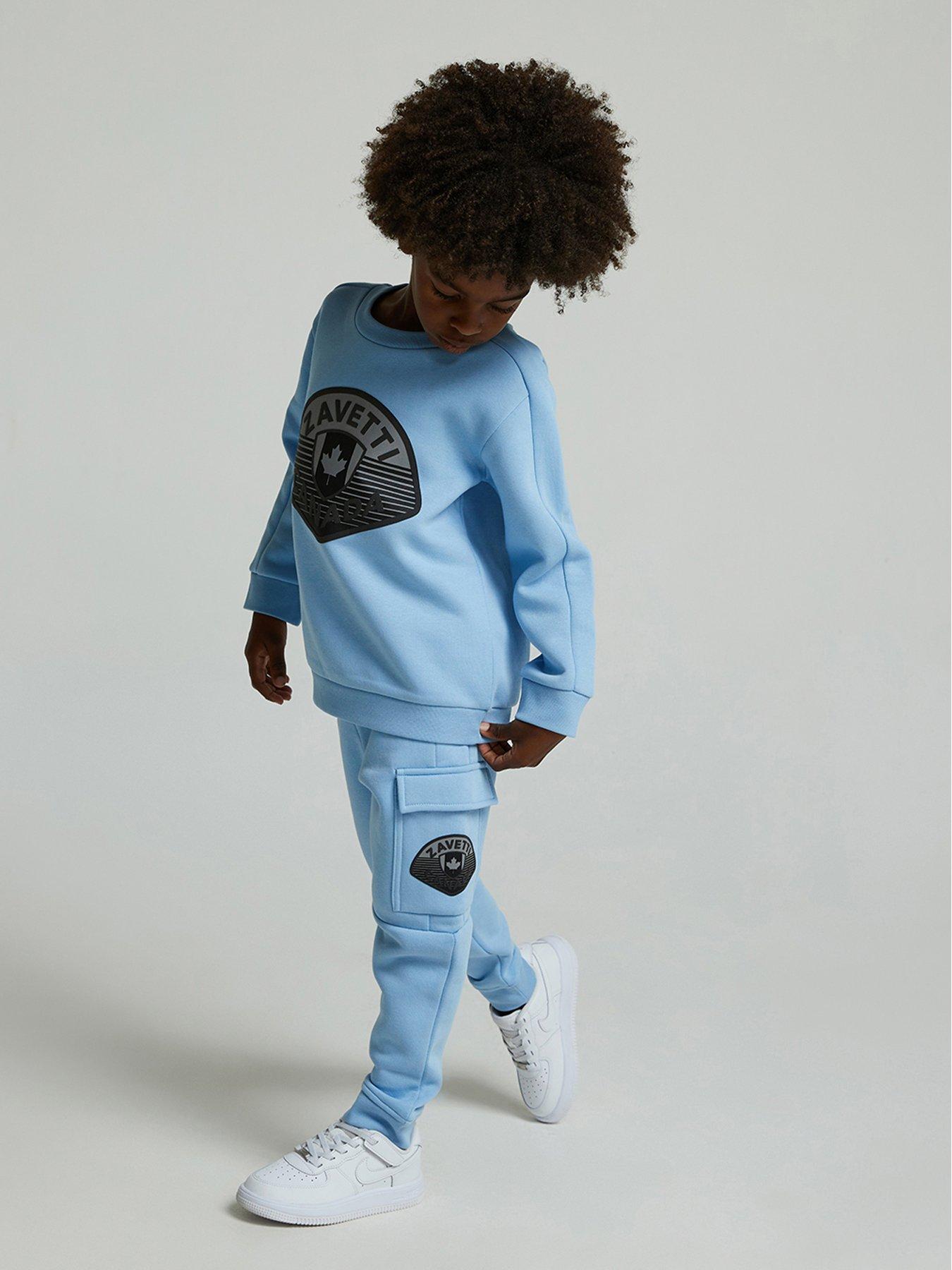 Zavetti Canada Younger Boys Botticini Reflective Sweat Suit - Blue