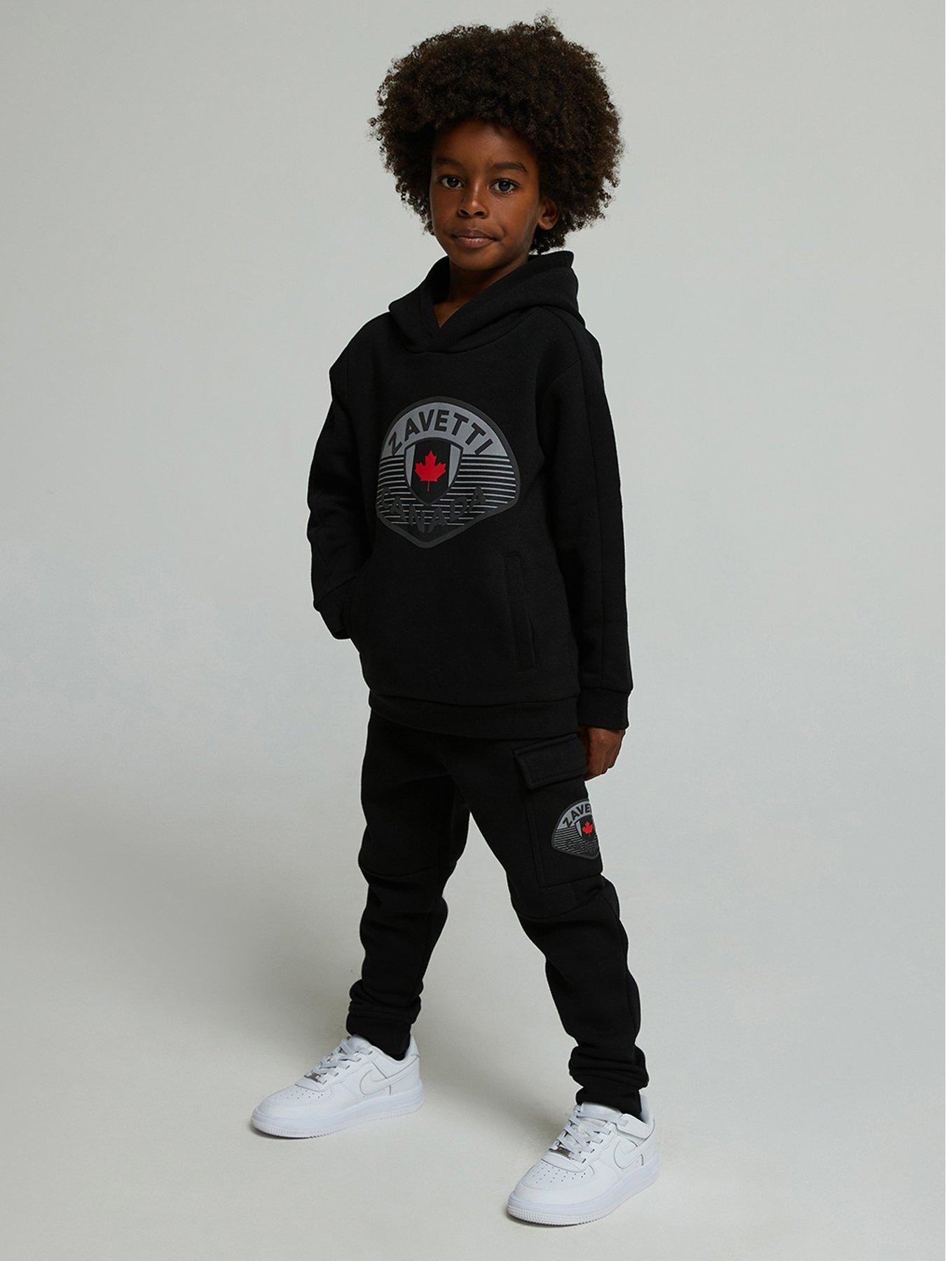 undefined Younger Boys Botticini Reflective Hood Suit - Black