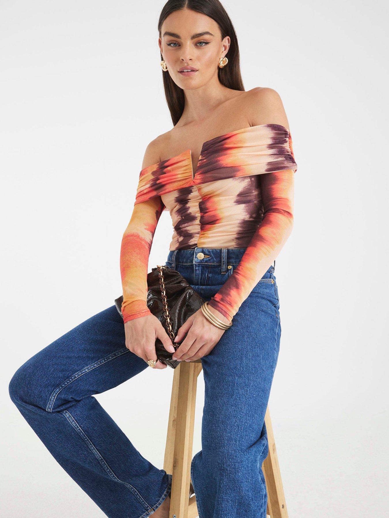 undefined Long Sleeve Mesh Body - Red