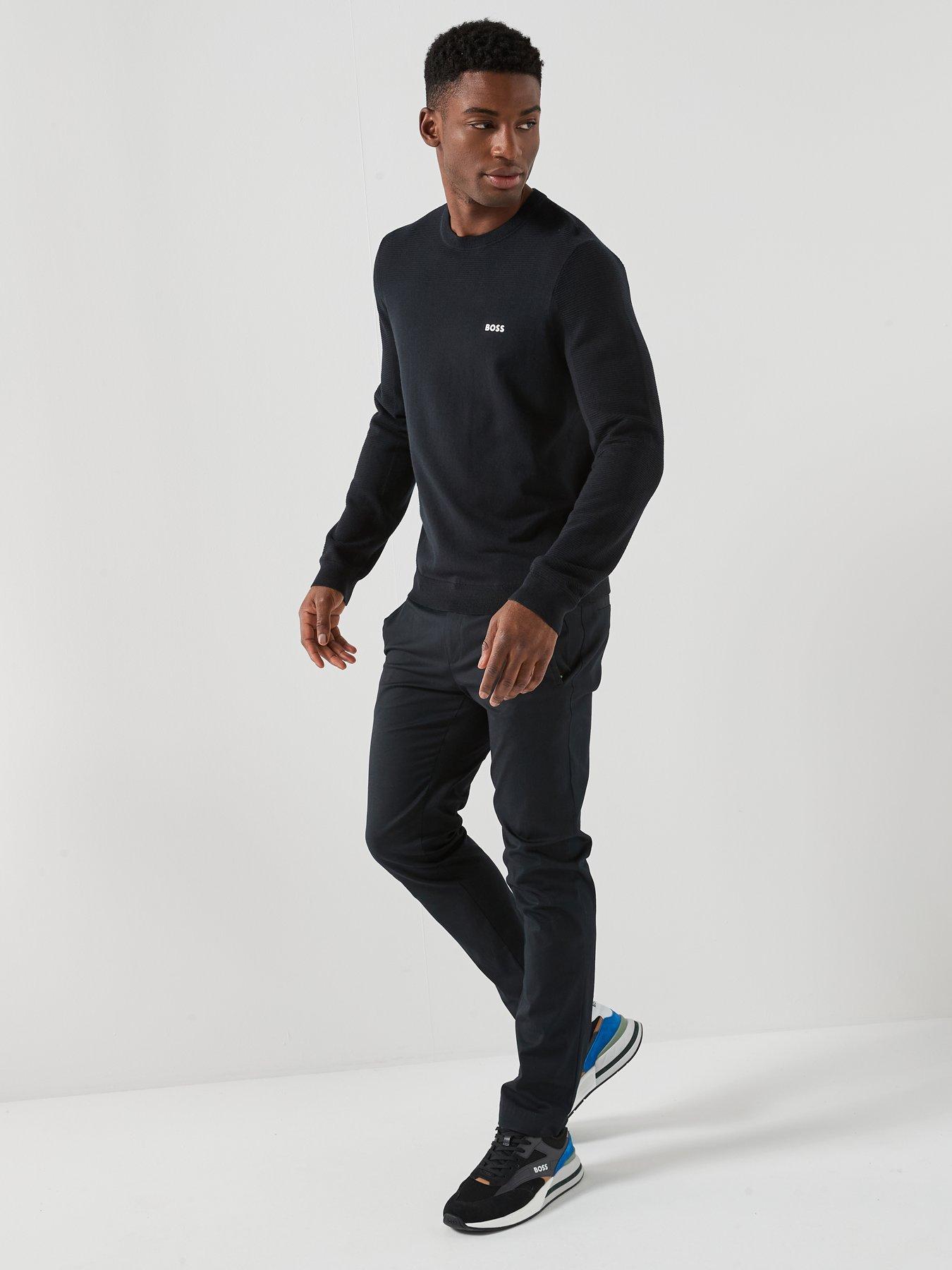 BOSS Momentum-X Merino Crew Knitted Jumper - Navy | Very