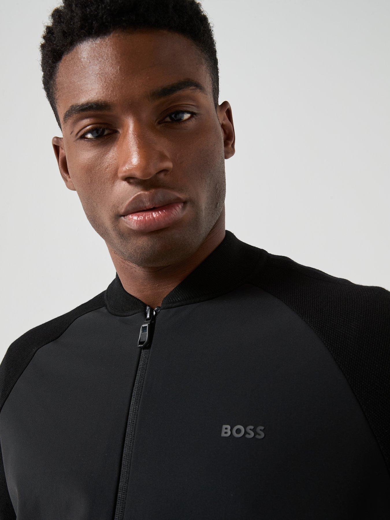 BOSS Civic Hybrid Regular Fit Zip Through Knitted Jumper Jacket