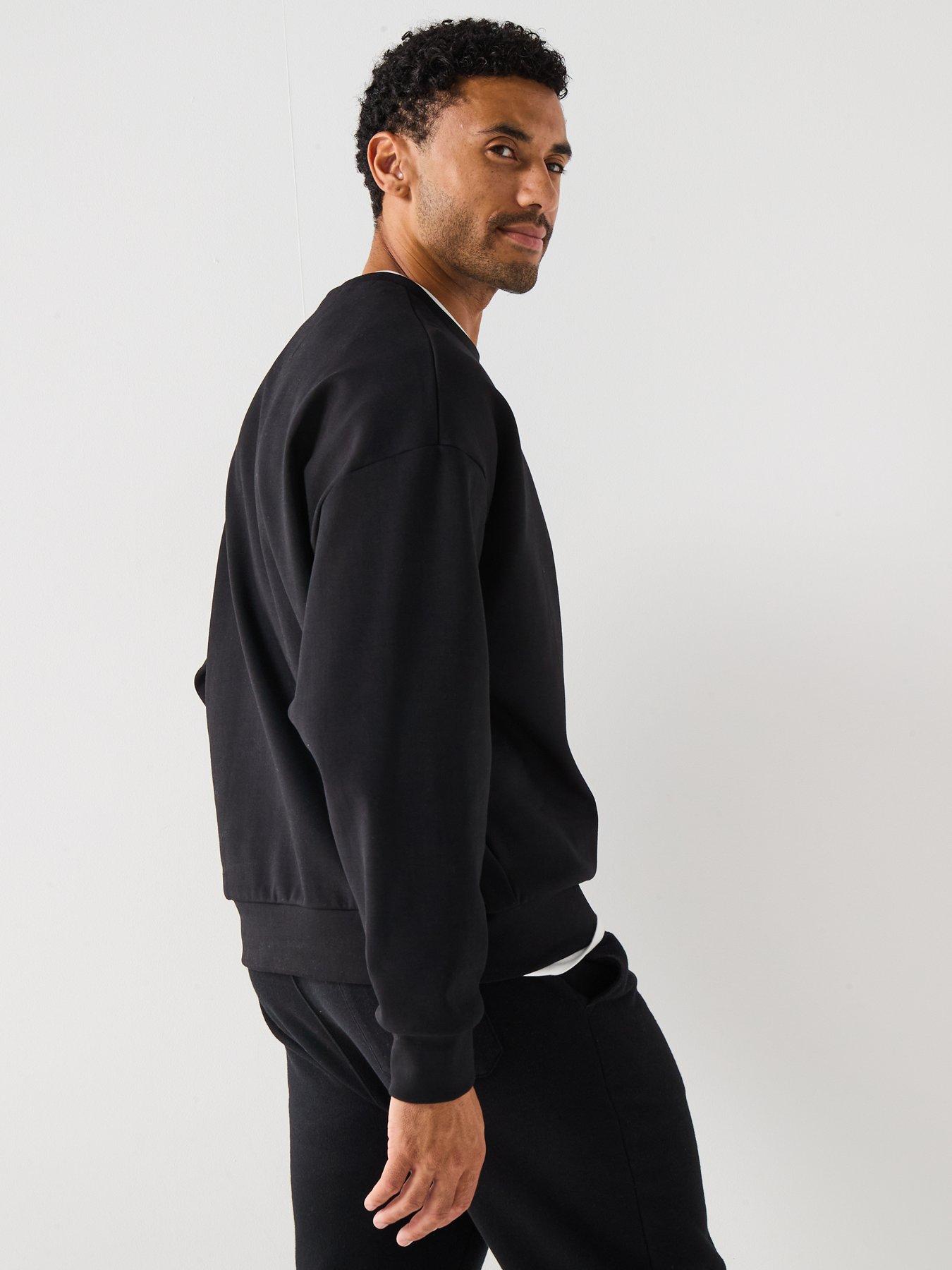 Image 2 of 6 of BOSS Stenson Zone Oversize Fit City Crew Sweatshirt - Black