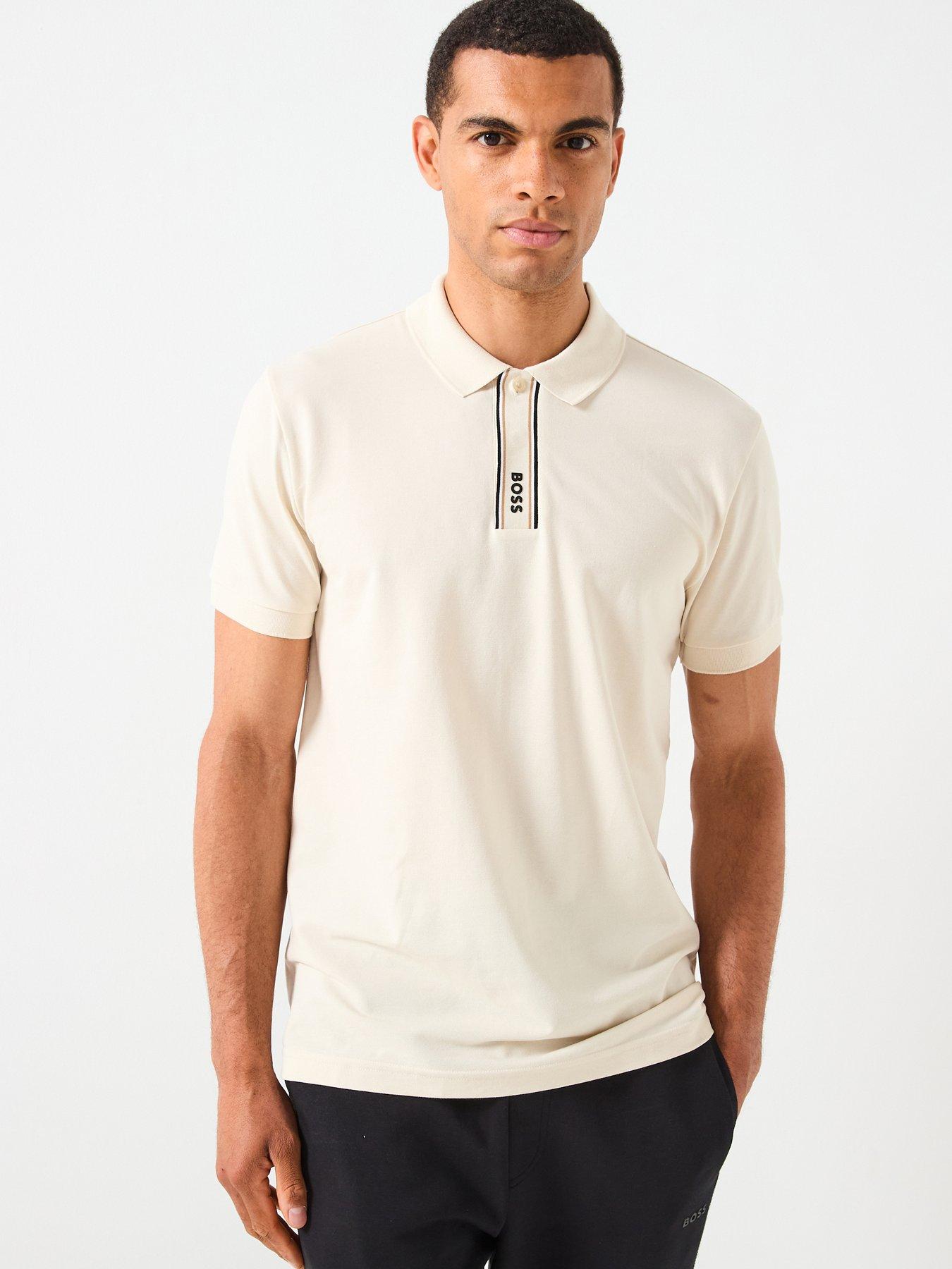 BOSS Paddy Corporate Placket Regular Fit Cotton Polo Shirt - Light Beige