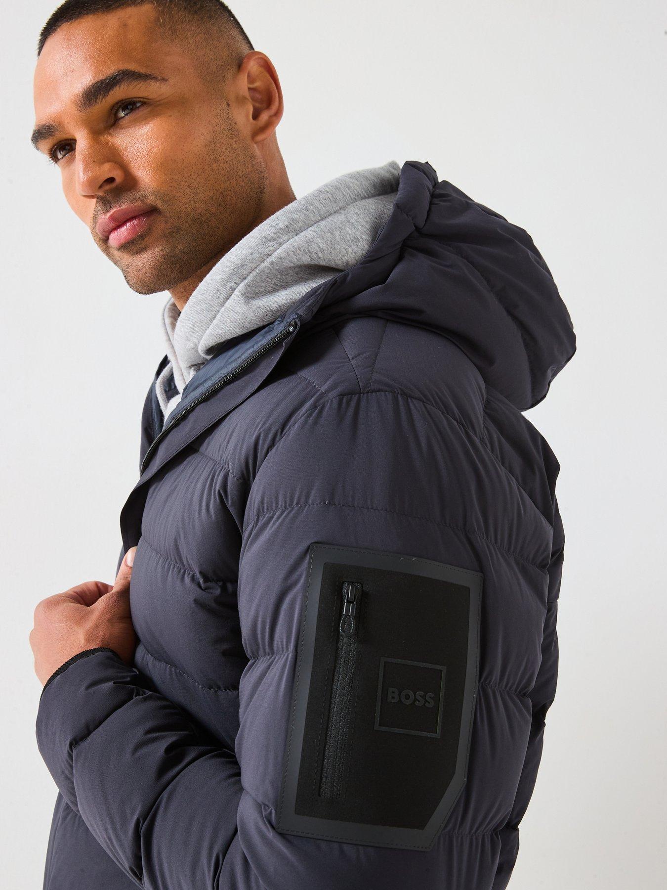 Image 4 of 6 of BOSS Riplite Light Padded Hood Jacket - Navy