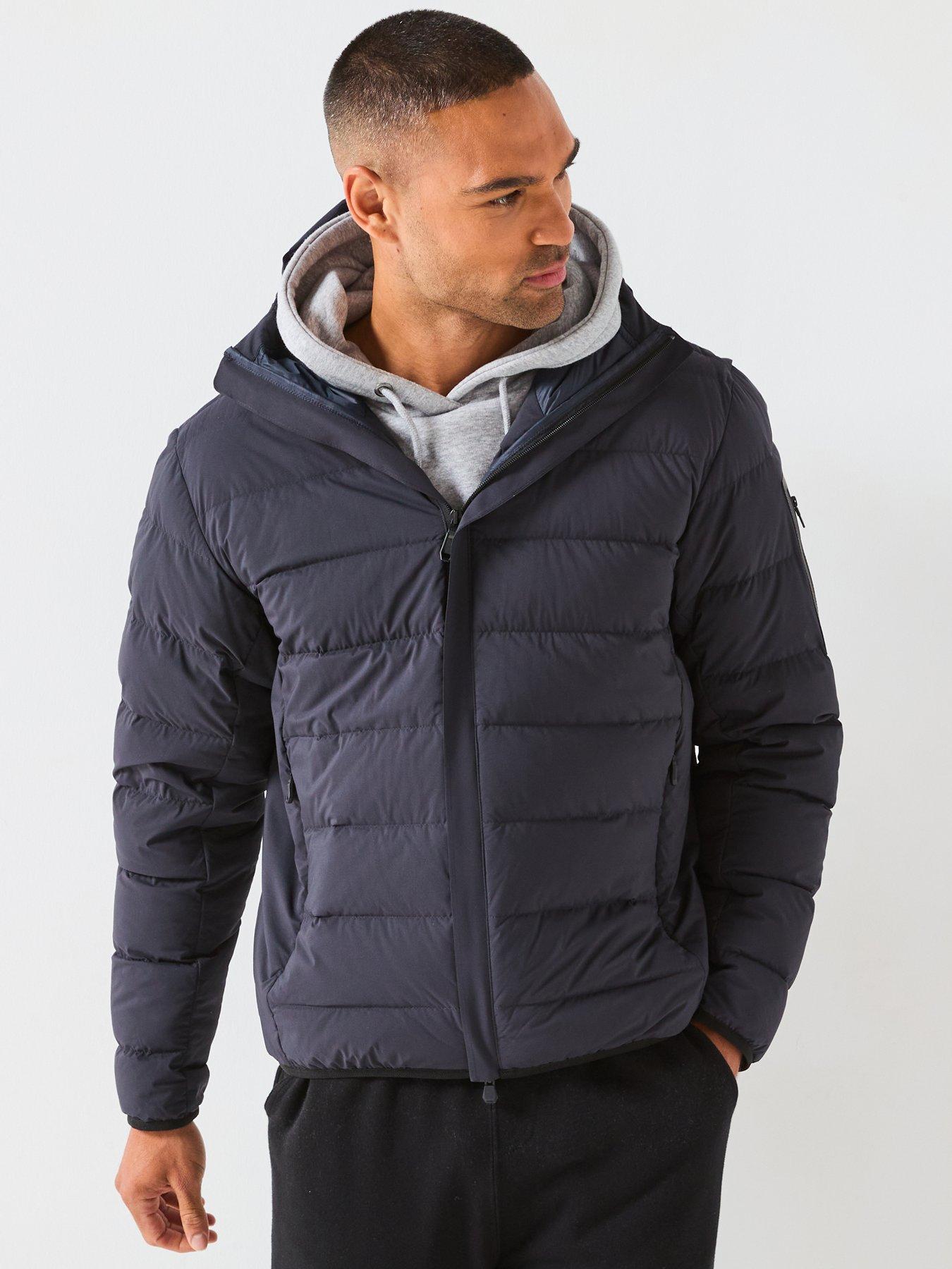 Image 6 of 6 of BOSS Riplite Light Padded Hood Jacket - Navy