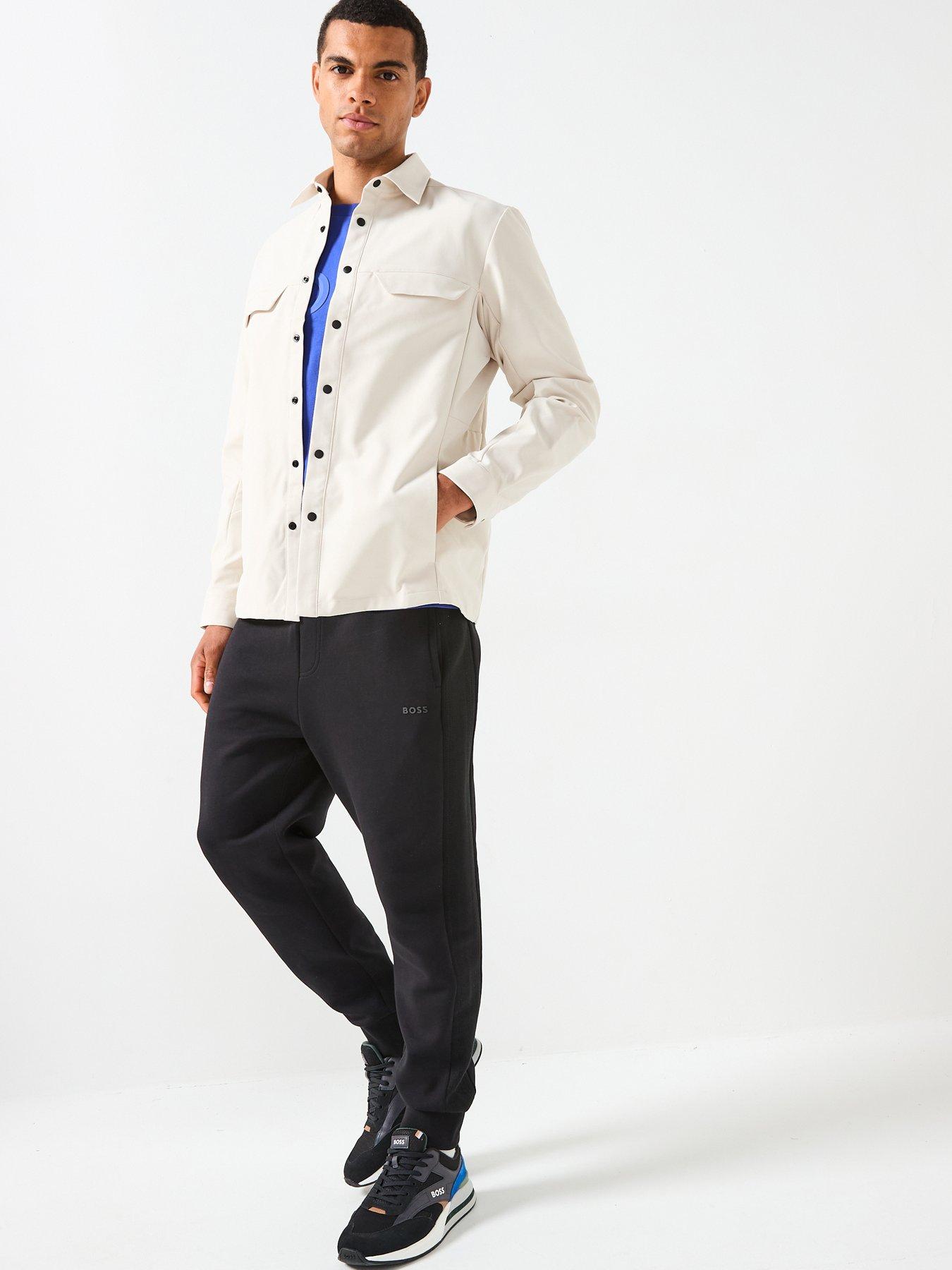 Image 3 of 6 of BOSS Future Relaxed Fit Bb Emblem Button Through Overshirt - Light Beige