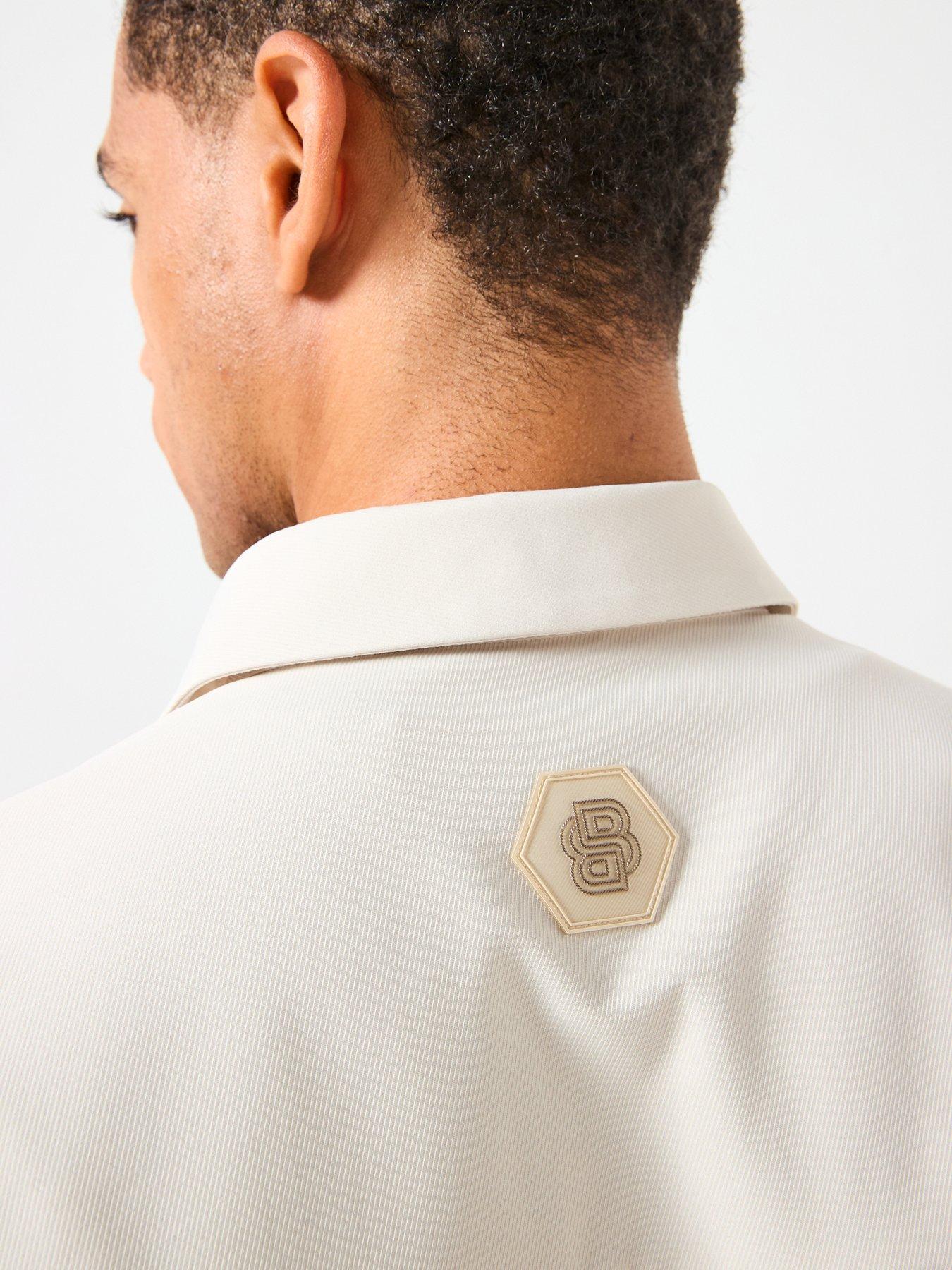 Image 5 of 6 of BOSS Future Relaxed Fit Bb Emblem Button Through Overshirt - Light Beige