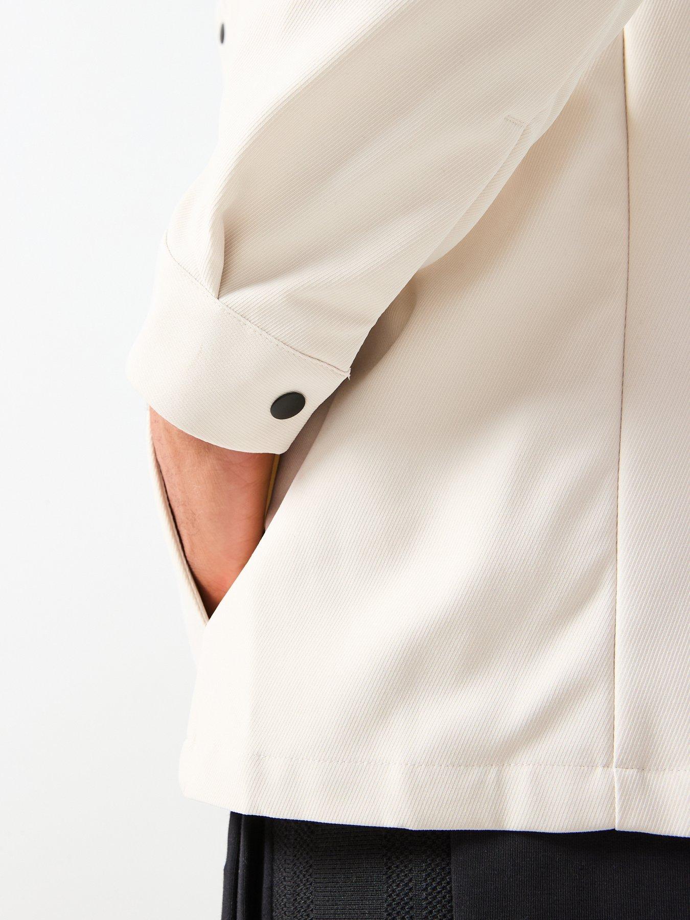 Image 6 of 6 of BOSS Future Relaxed Fit Bb Emblem Button Through Overshirt - Light Beige