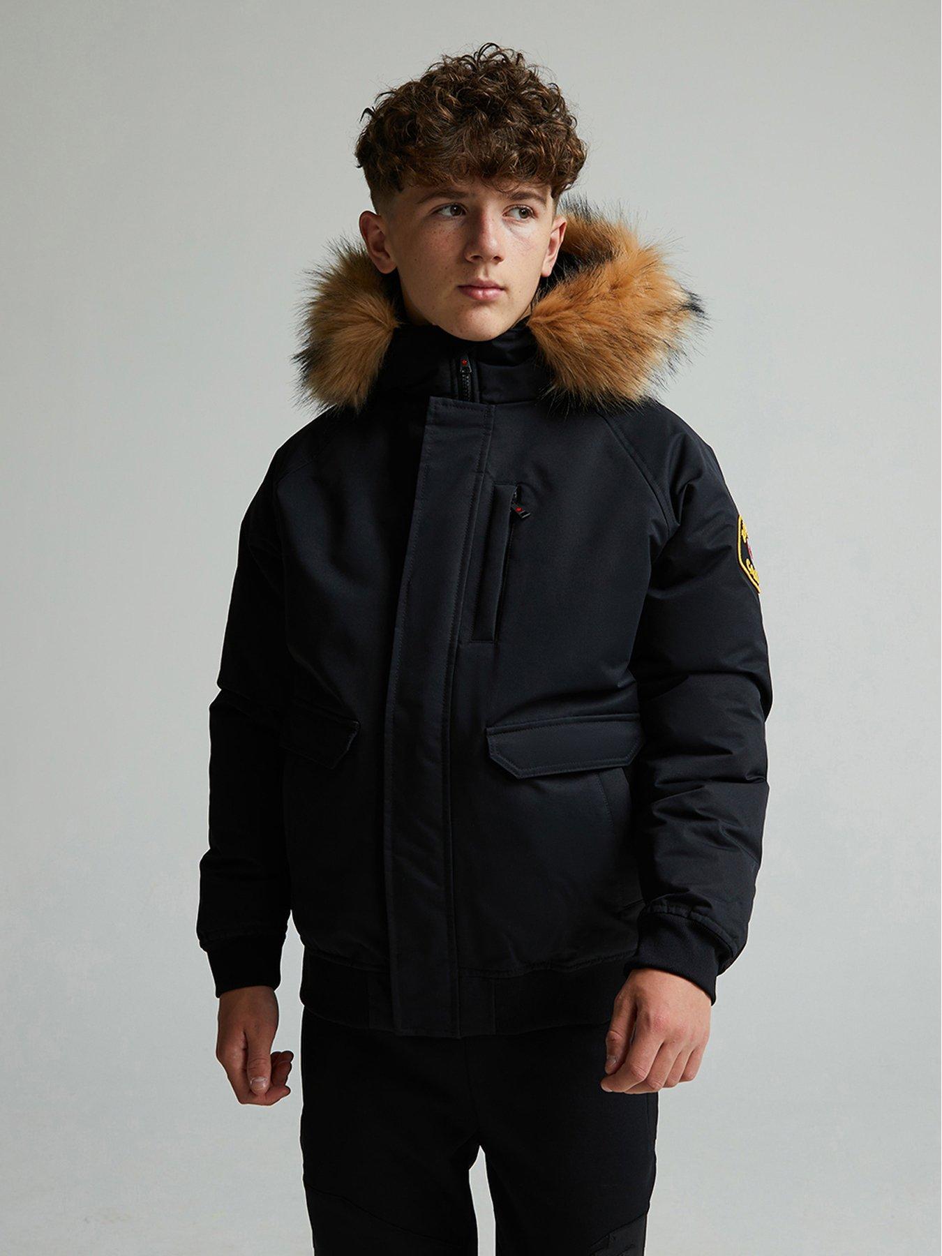 Zavetti Canada: Junior Boys Abelli Puffer Bomber Jacket - Black
