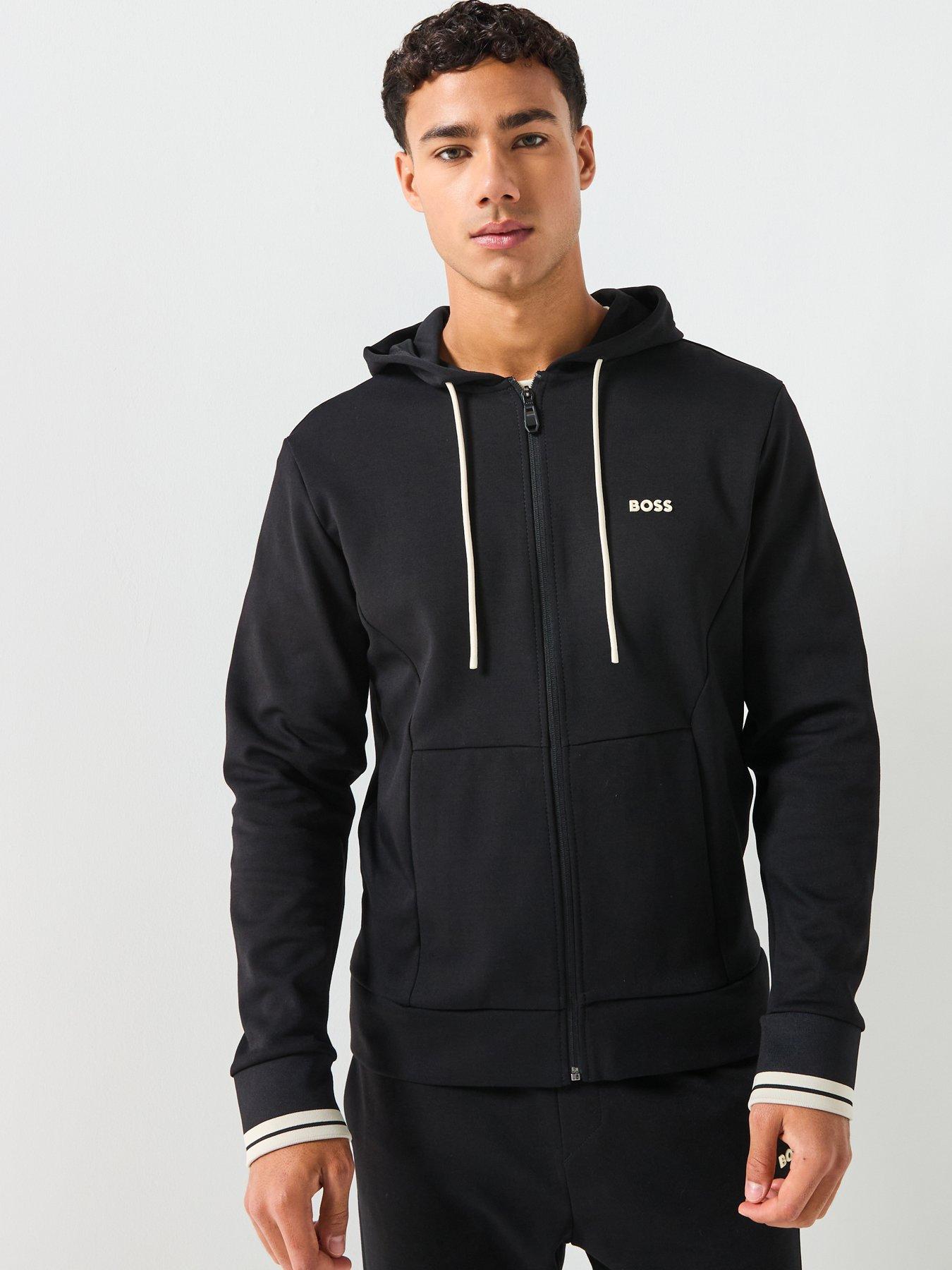 BOSS Hoodie Zone Regular Fit 3D Logo Zip Through Hoodie - Black