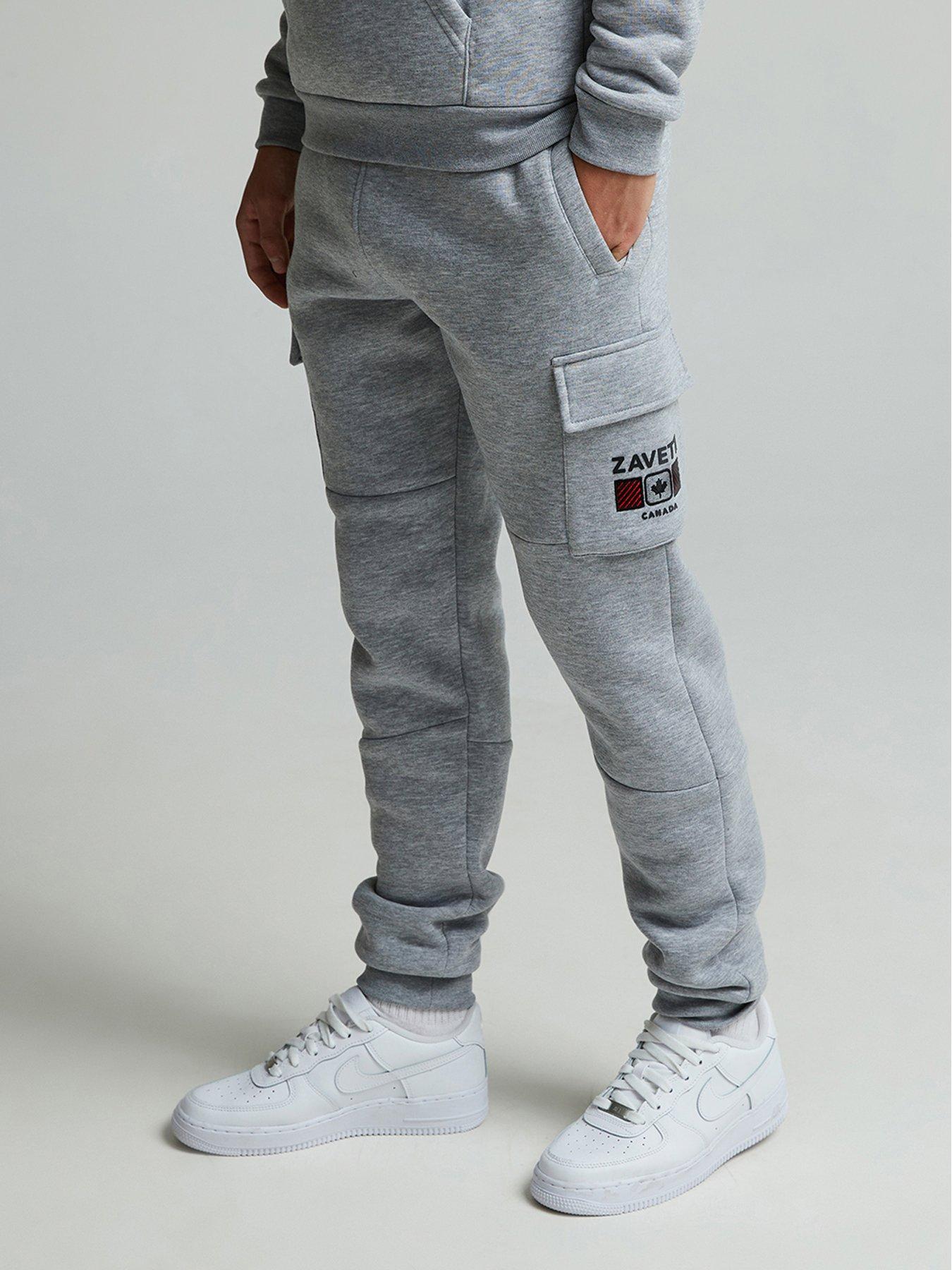 undefined Junior Boys Ovello Chevron Joggers - Grey