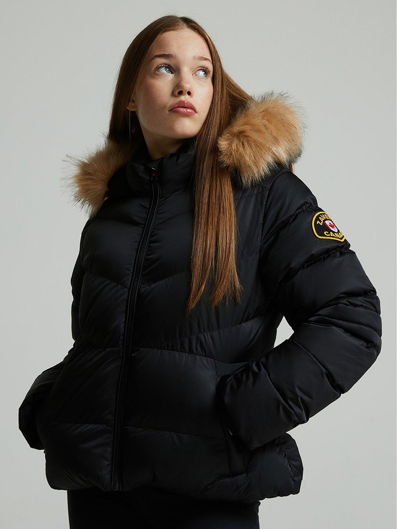 Zavetti Canada Junior Girls Allessia Short Puffer Jacket - Black