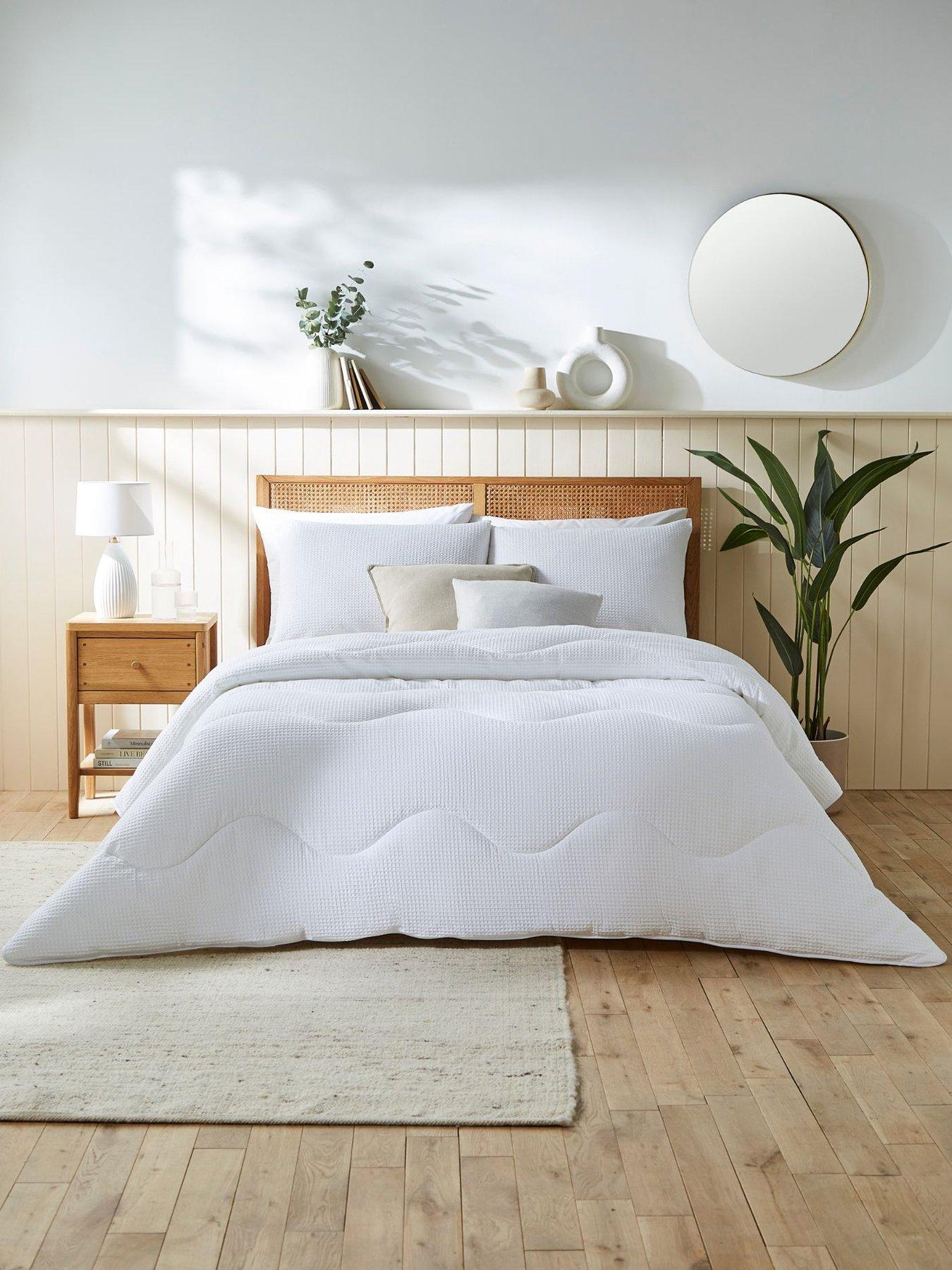 undefined Cotton Waffle 10.5 Tog Coverless Quilt - White