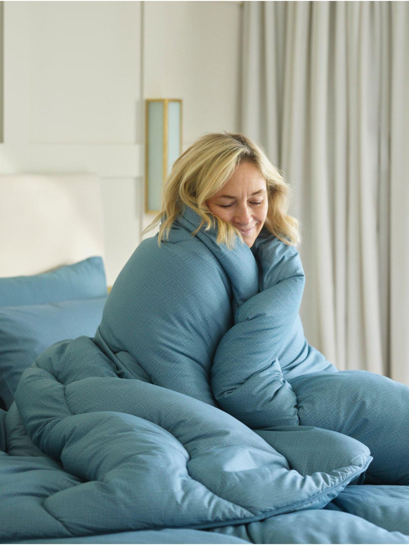 Image 5 of 6 of Night Lark Linen 10.5 Tog Coverless Quilt - Blue