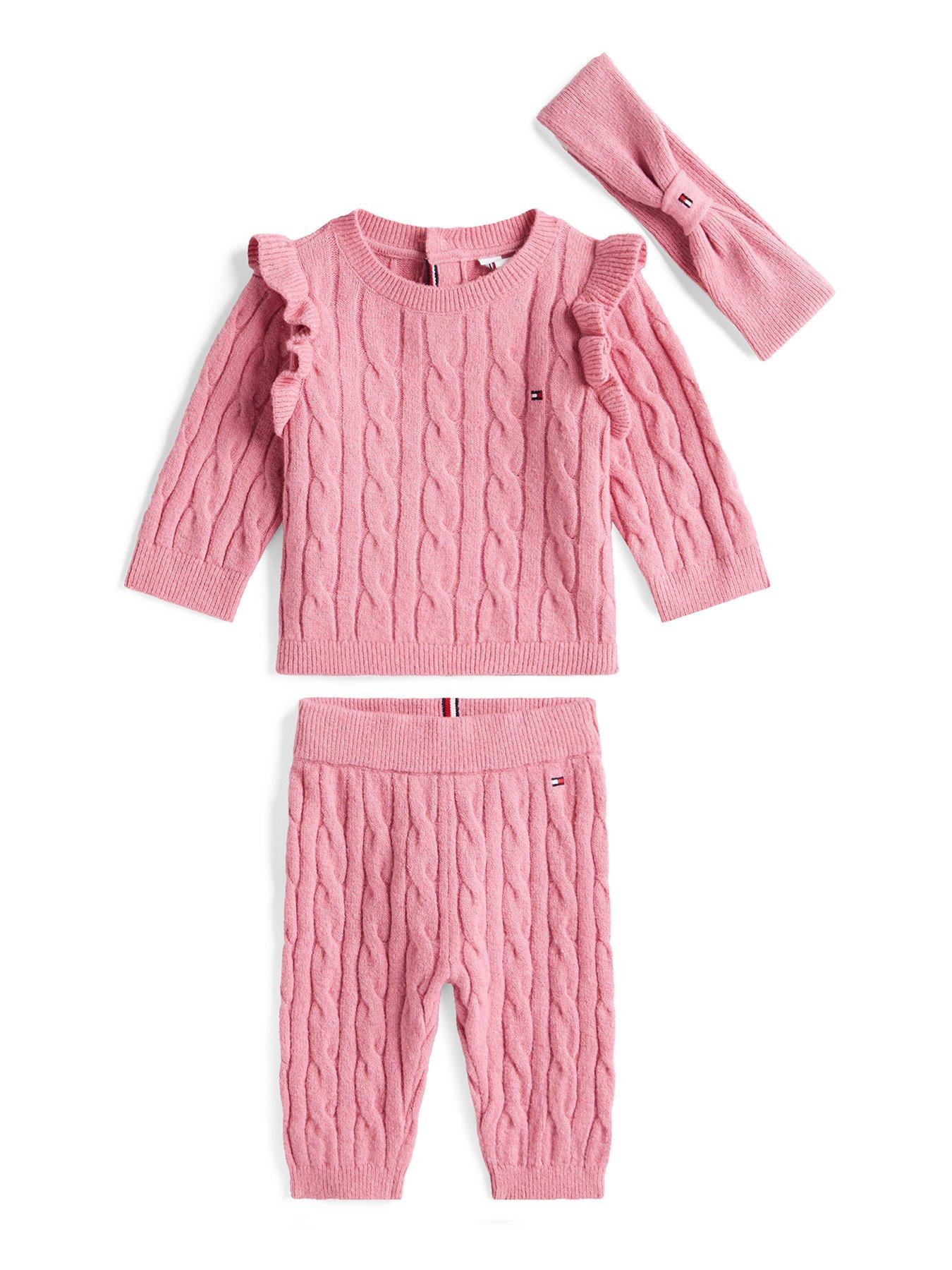 Tommy Hilfiger Baby Girls Cable Headband Giftbox - Pink