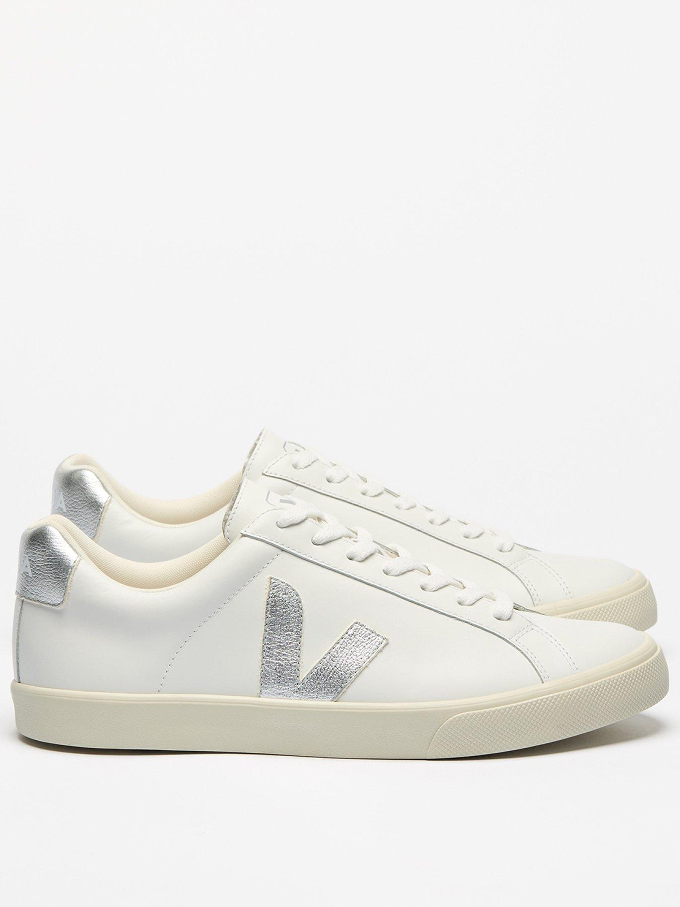 Veja Womens Esplar Logo Leather Trainer- White
