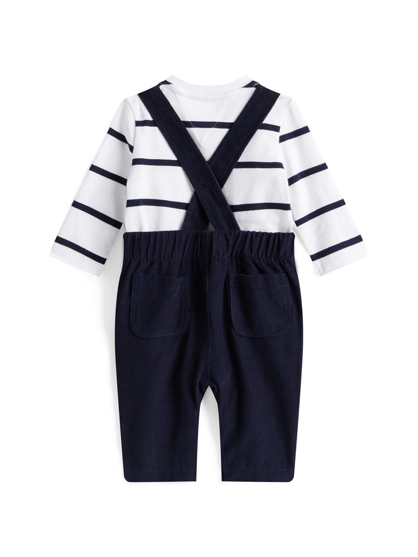 Tommy Hilfiger Baby Boys Baby Cord Dungaree Set Navy Very