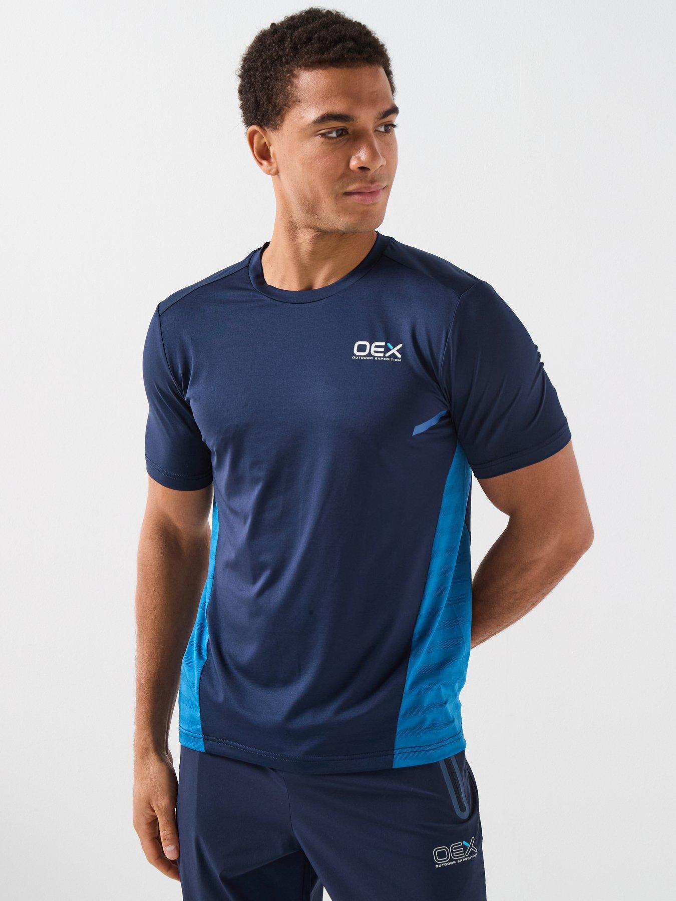 OEX Mens Flash 20 T-Shirt-Navy - Blue