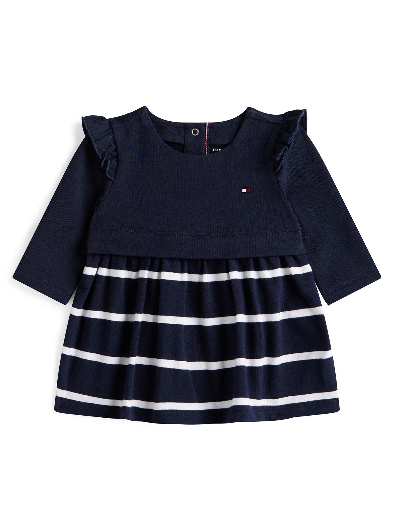 Tommy Hilfiger Baby Girls Essential Long Sleeve Knitted Dress - Navy