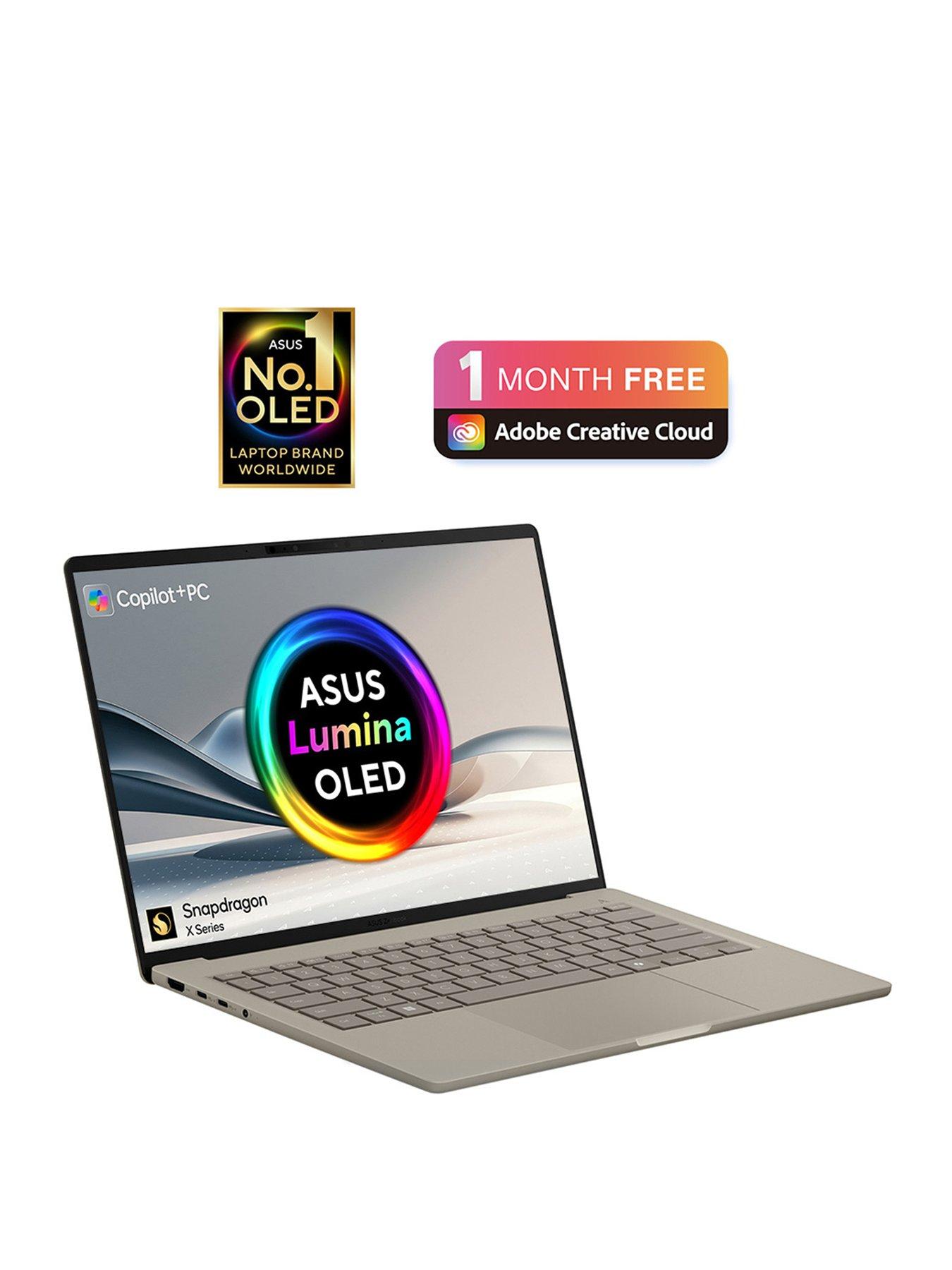 Image 2 of 7 of Asus Zenbook A14&nbsp;Copilot+ PC Laptop - 14in WUXGA OLED, Qualcomm Snapdragon X, 16GB RAM, 1TB SSD&nbsp;- Gold