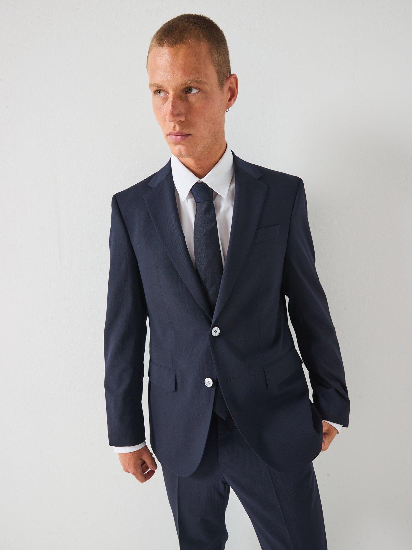Image 6 of 6 of BOSS H-Jasper Regular Fit Wool Mix &amp; Match Suit Jacket - Dark Blue