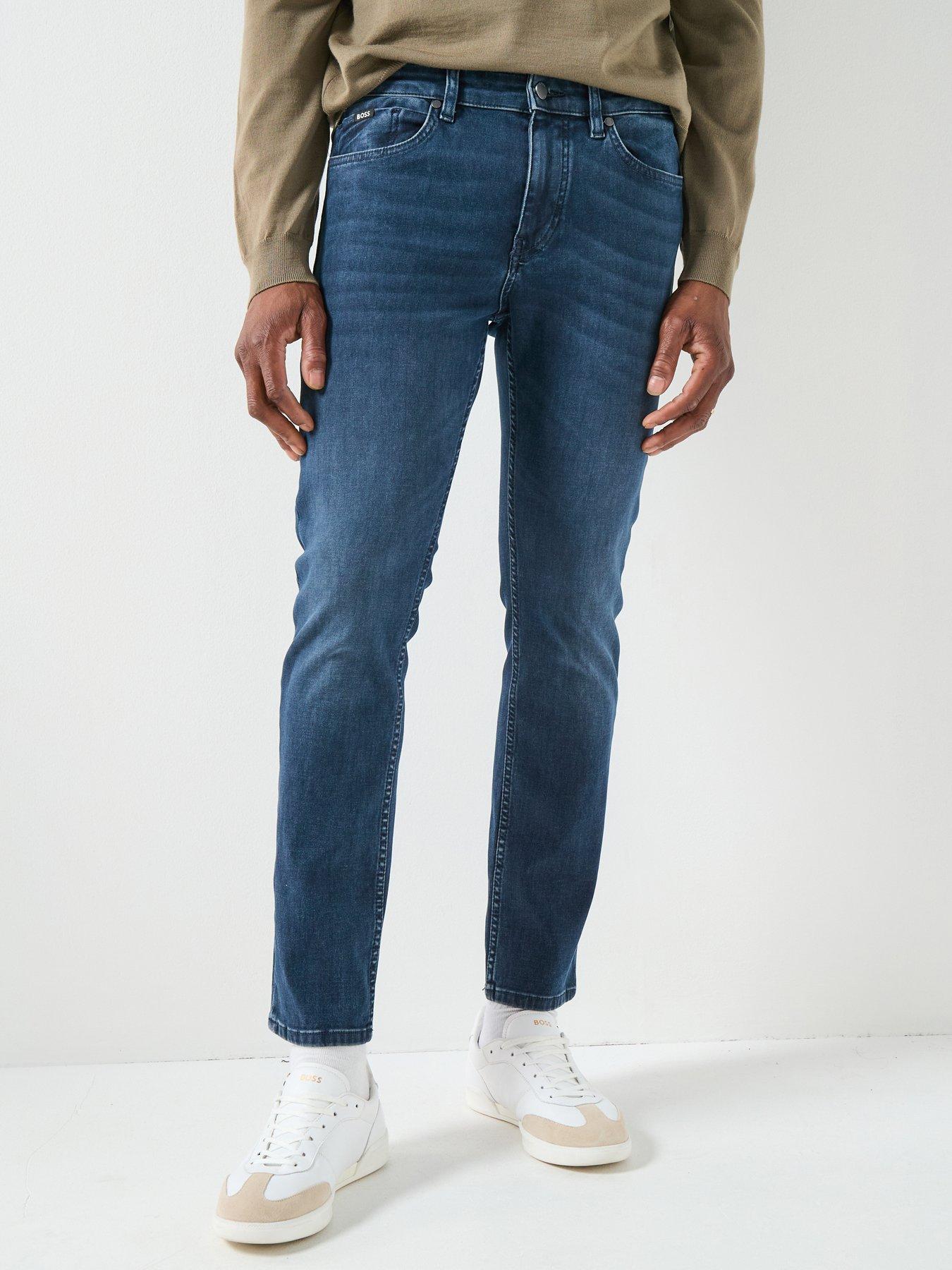 BOSS P-Delaware Performance Travel Slim Fit Jeans, Medium Blue, Size 38R, Length Regular, Men